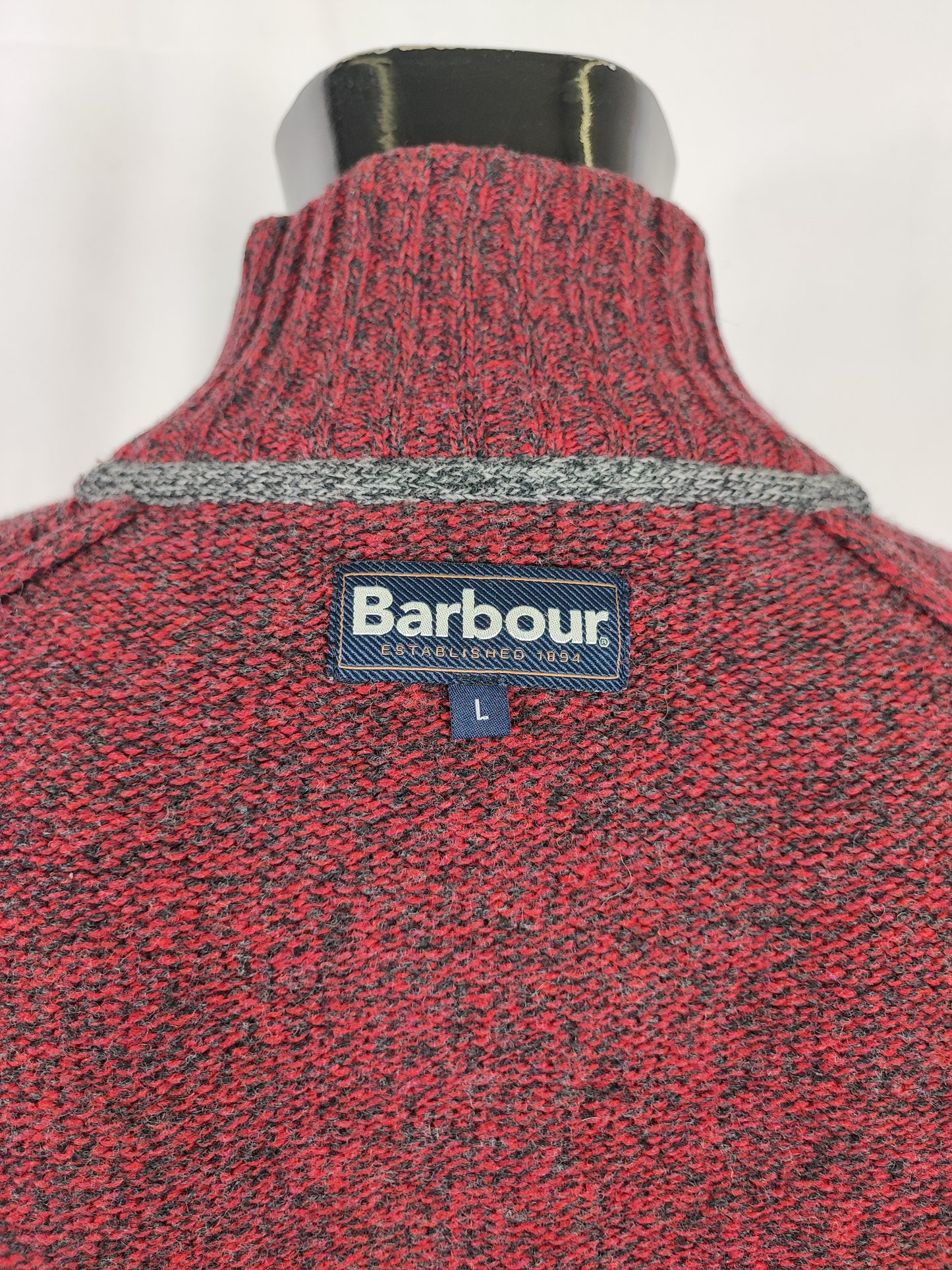 Maglione Barbour da uomo in lana rosso Large - Man Wool Red jumper Size Large