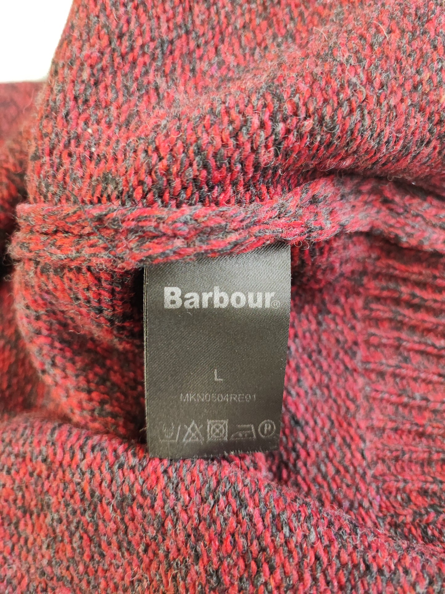 Maglione Barbour da uomo in lana rosso Large - Man Wool Red jumper Size Large