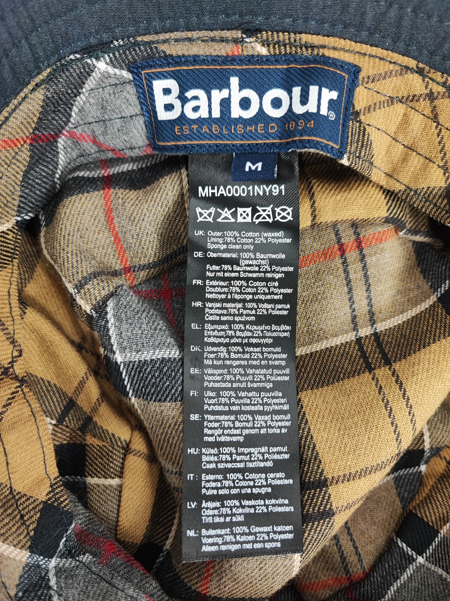 Cappello Barbour vintage Blu cerato Taglia Medium