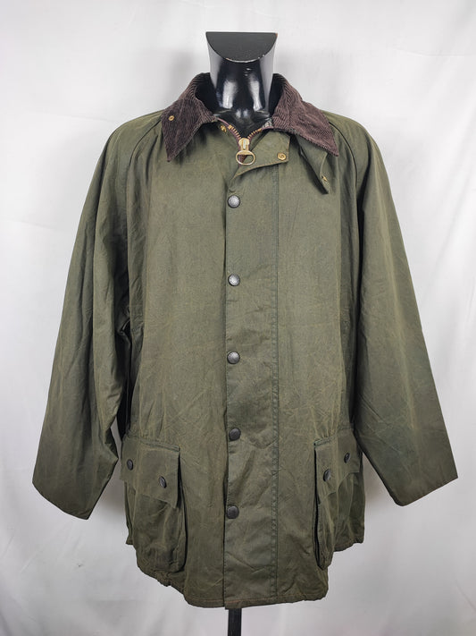 Barbour Giacca Beaufort vintage verde C50/127cm Man Green Wax Beaufort jacket size XXL