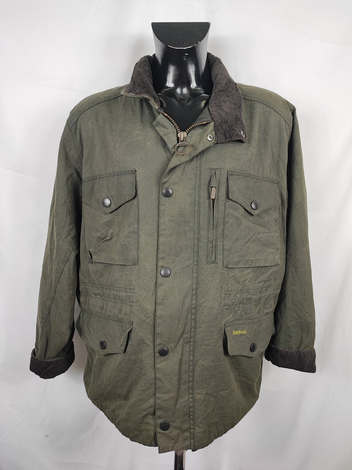 Barbour Giacca da uomo Sapper verde XL Man Wax Green Sapper Jacket Size XLarge