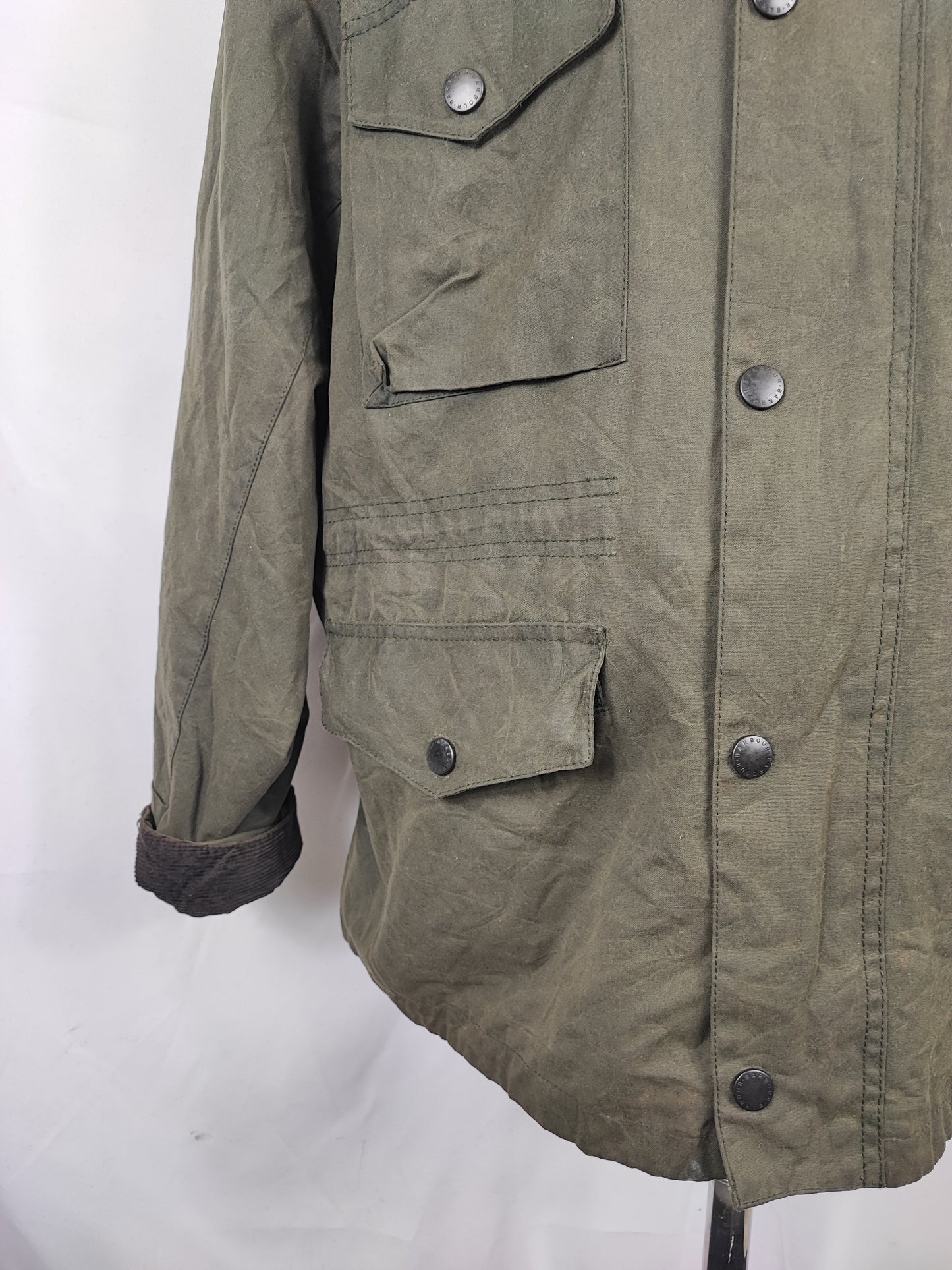 Barbour Giacca da uomo Sapper verde XL Man Wax Green Sapper Jacket Size XLarge
