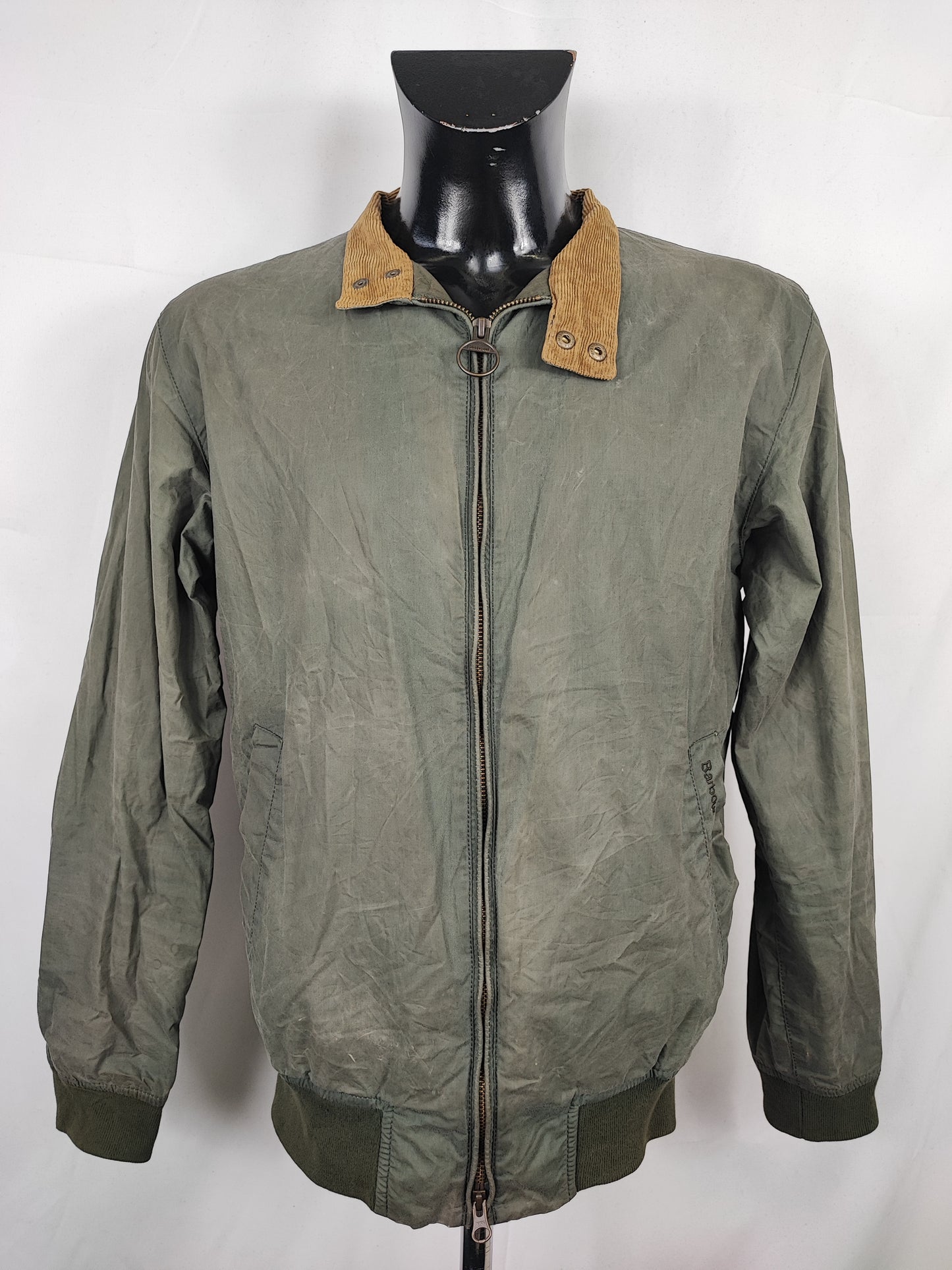 Bomber Barbour cerato leggero Verde Small - Man Green Flyweight Wax Royston Jacket Size S