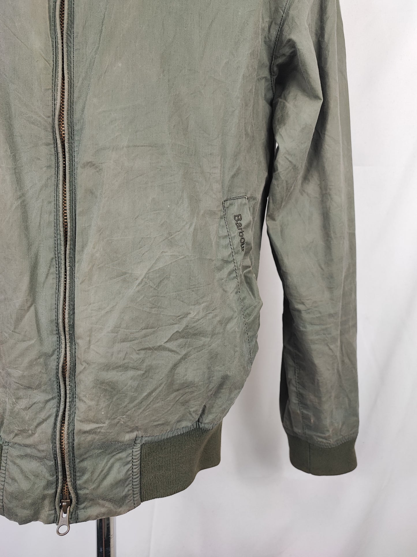 Bomber Barbour cerato leggero Verde Small - Man Green Flyweight Wax Royston Jacket Size S