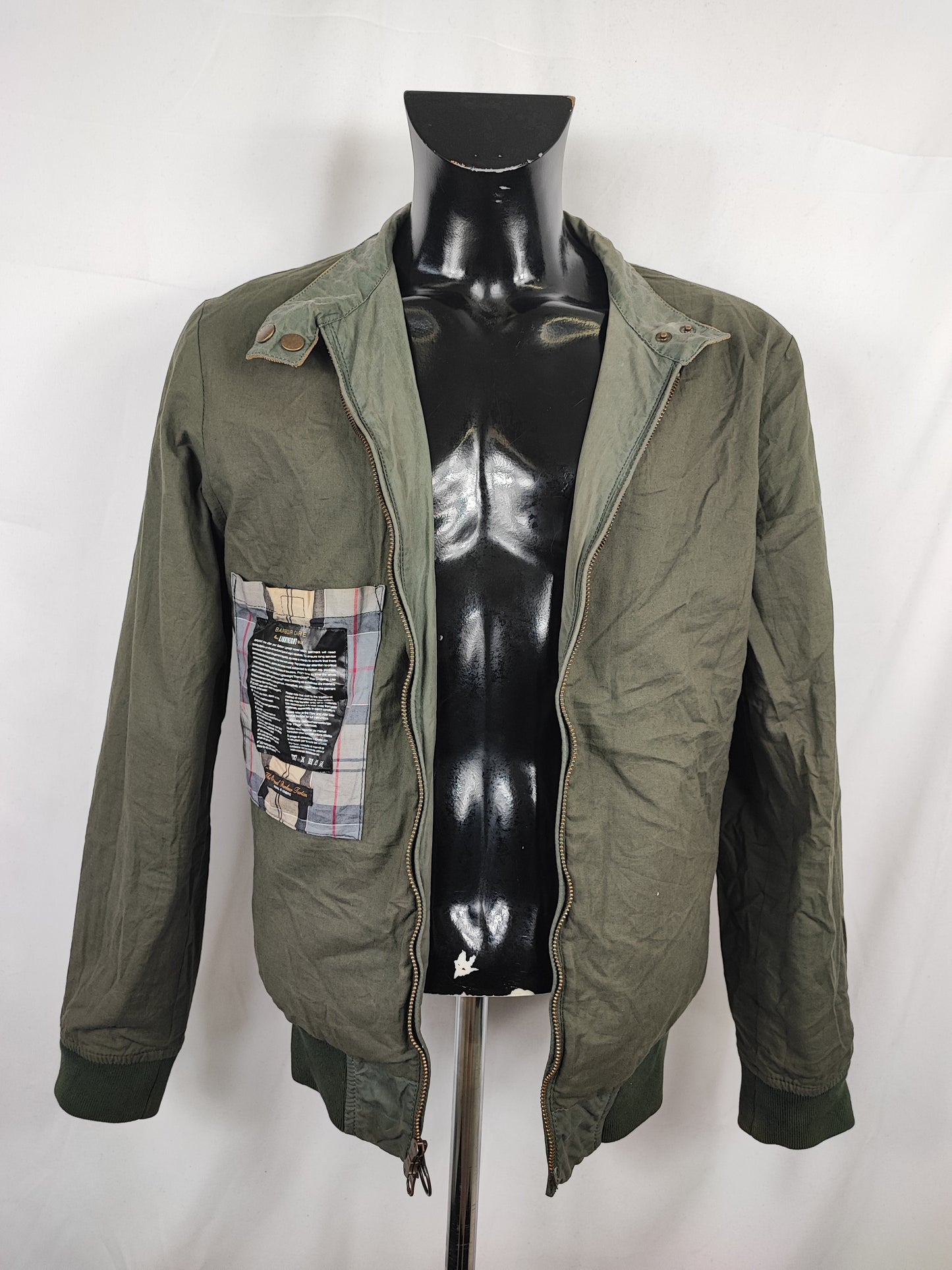 Bomber Barbour cerato leggero Verde Small - Man Green Flyweight Wax Royston Jacket Size S