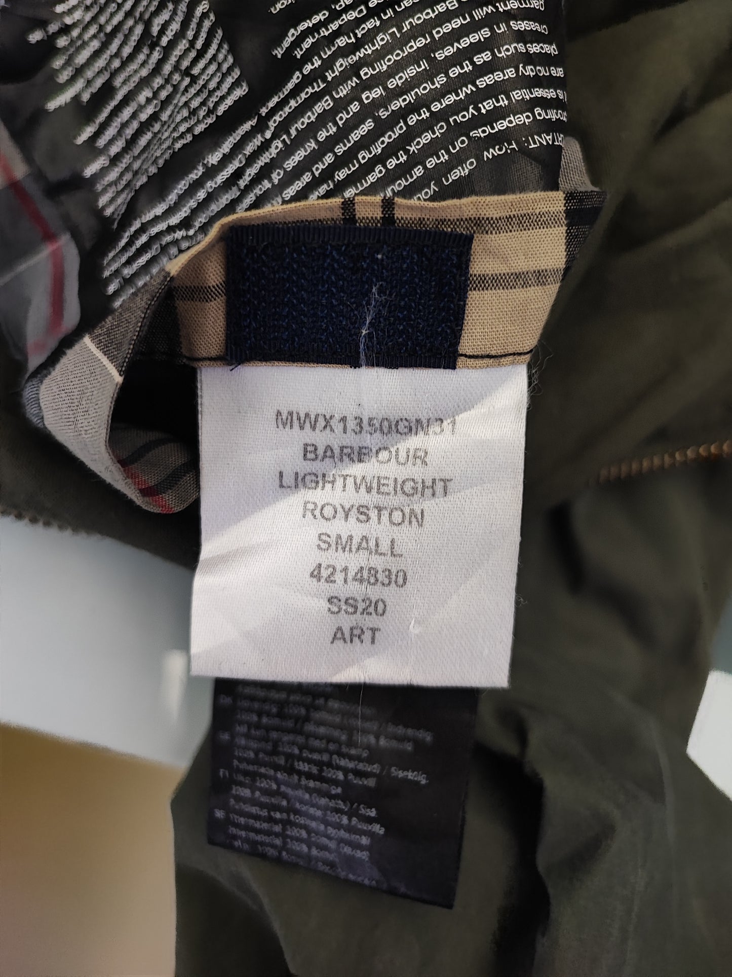 Bomber Barbour cerato leggero Verde Small - Man Green Flyweight Wax Royston Jacket Size S