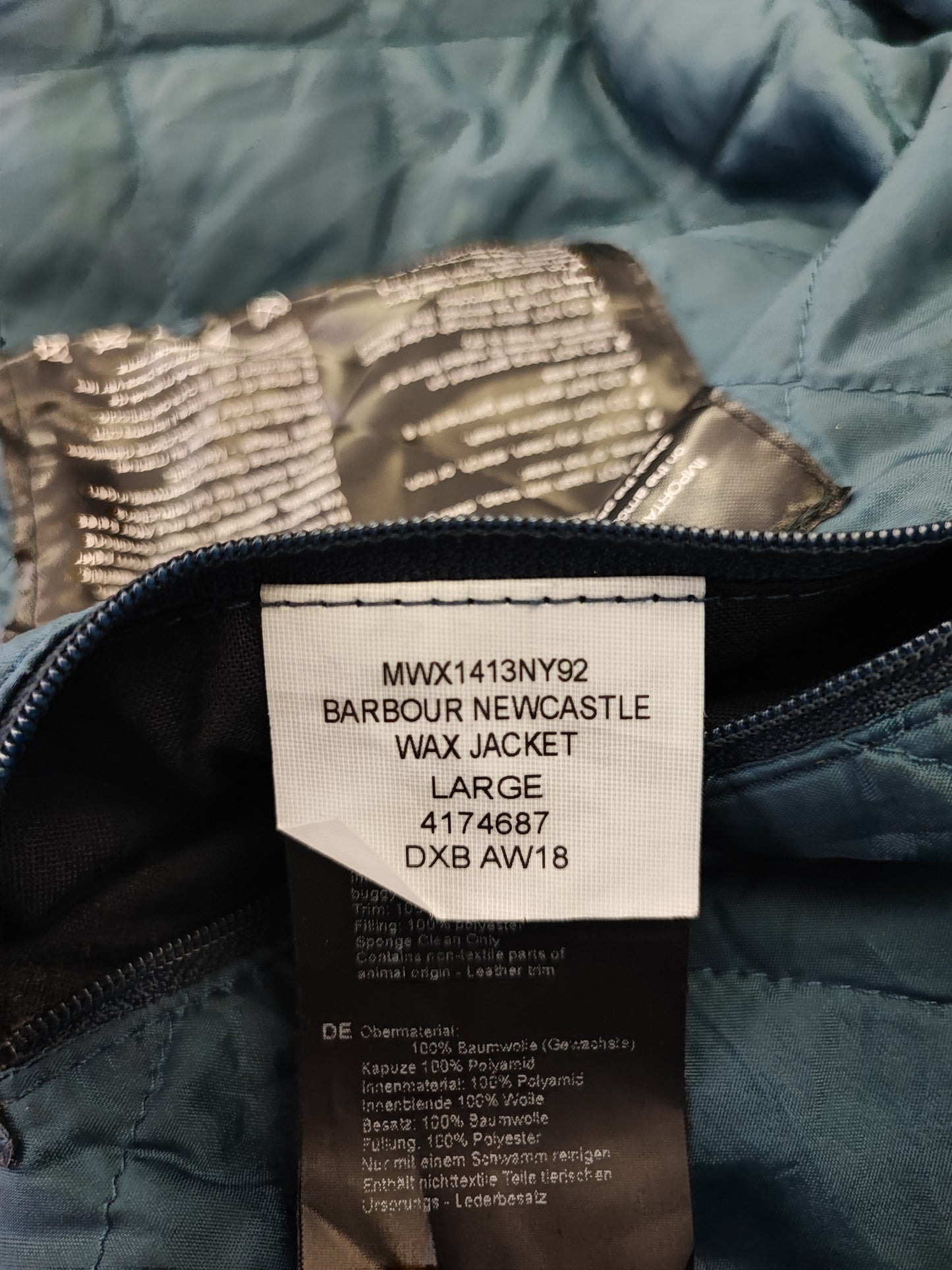 Barbour Giacca uomo blu Large Newcastle Jacket Man Navy Newcastle jacket size Large