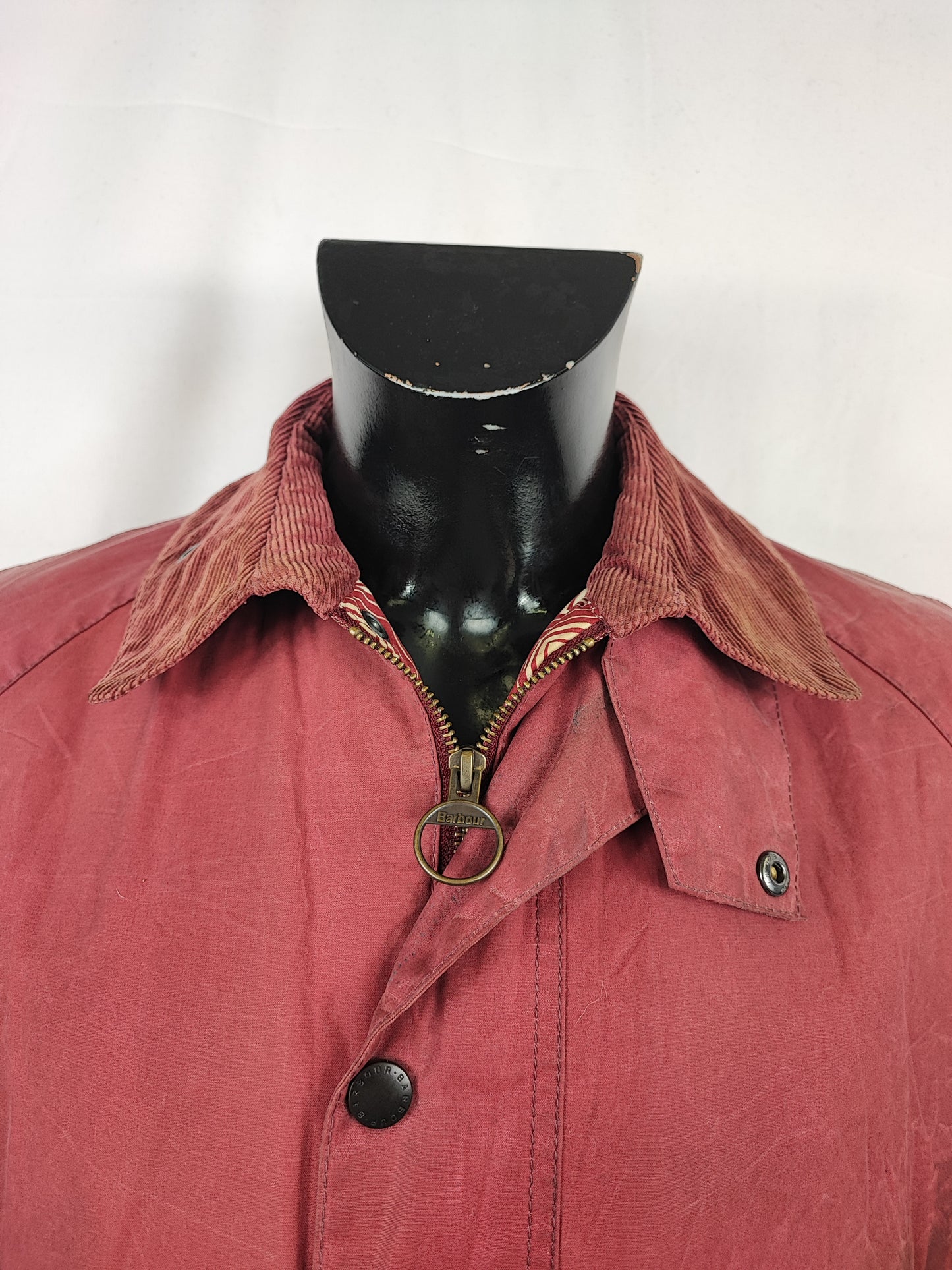 Giacca Barbour uomo cerato Ashby John Lewis rosa scuro Medium - Man Red Ashbyton wax Jacket size M
