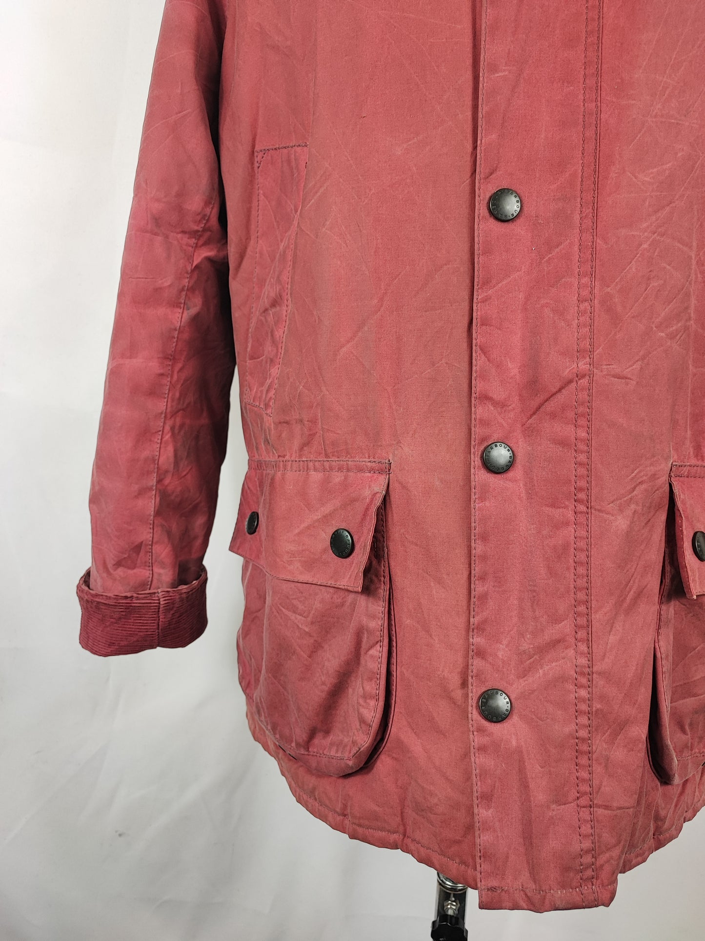 Giacca Barbour uomo cerato Ashby John Lewis rosa scuro Medium - Man Red Ashbyton wax Jacket size M