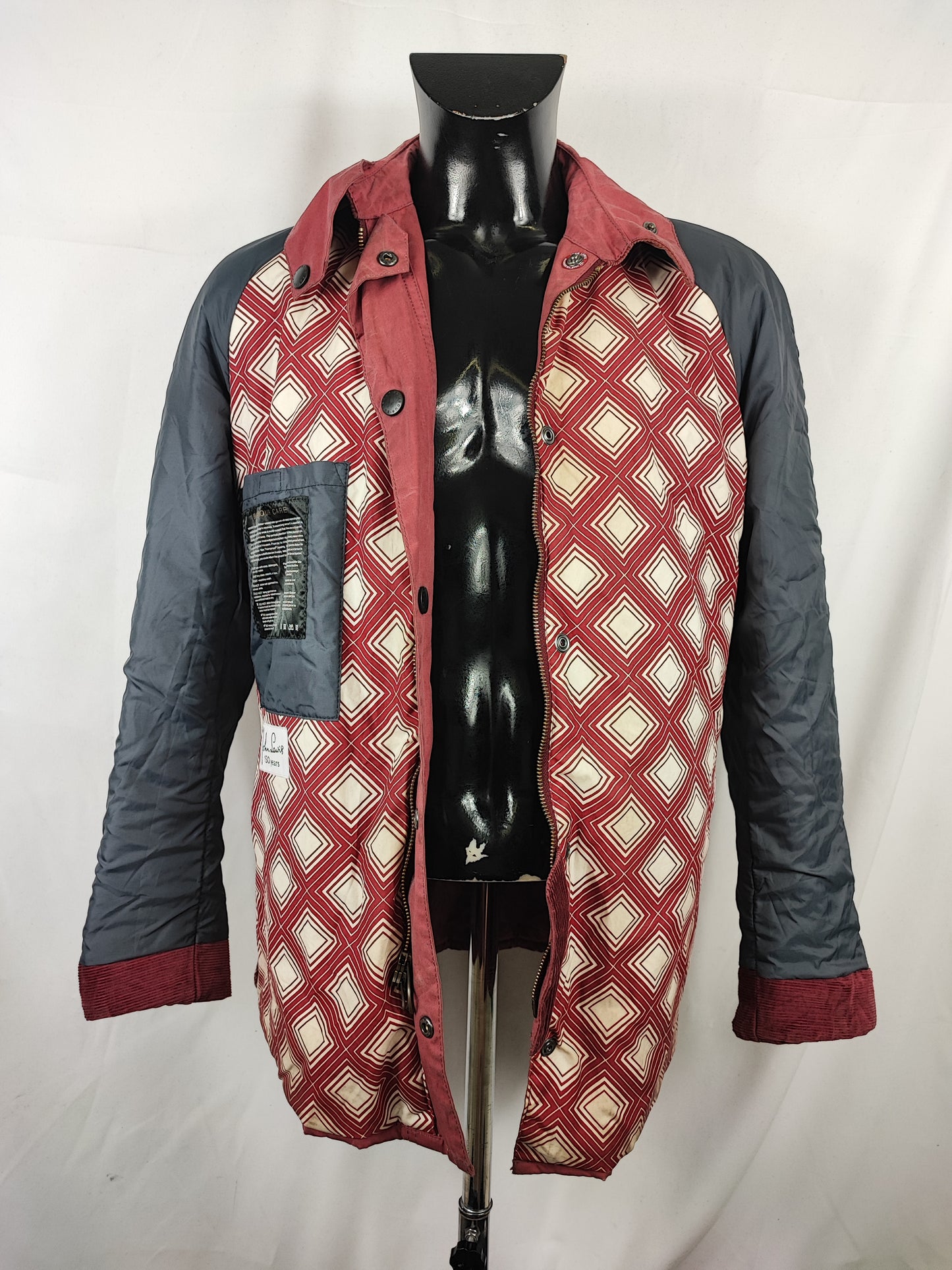 Giacca Barbour uomo cerato Ashby John Lewis rosa scuro Medium - Man Red Ashbyton wax Jacket size M