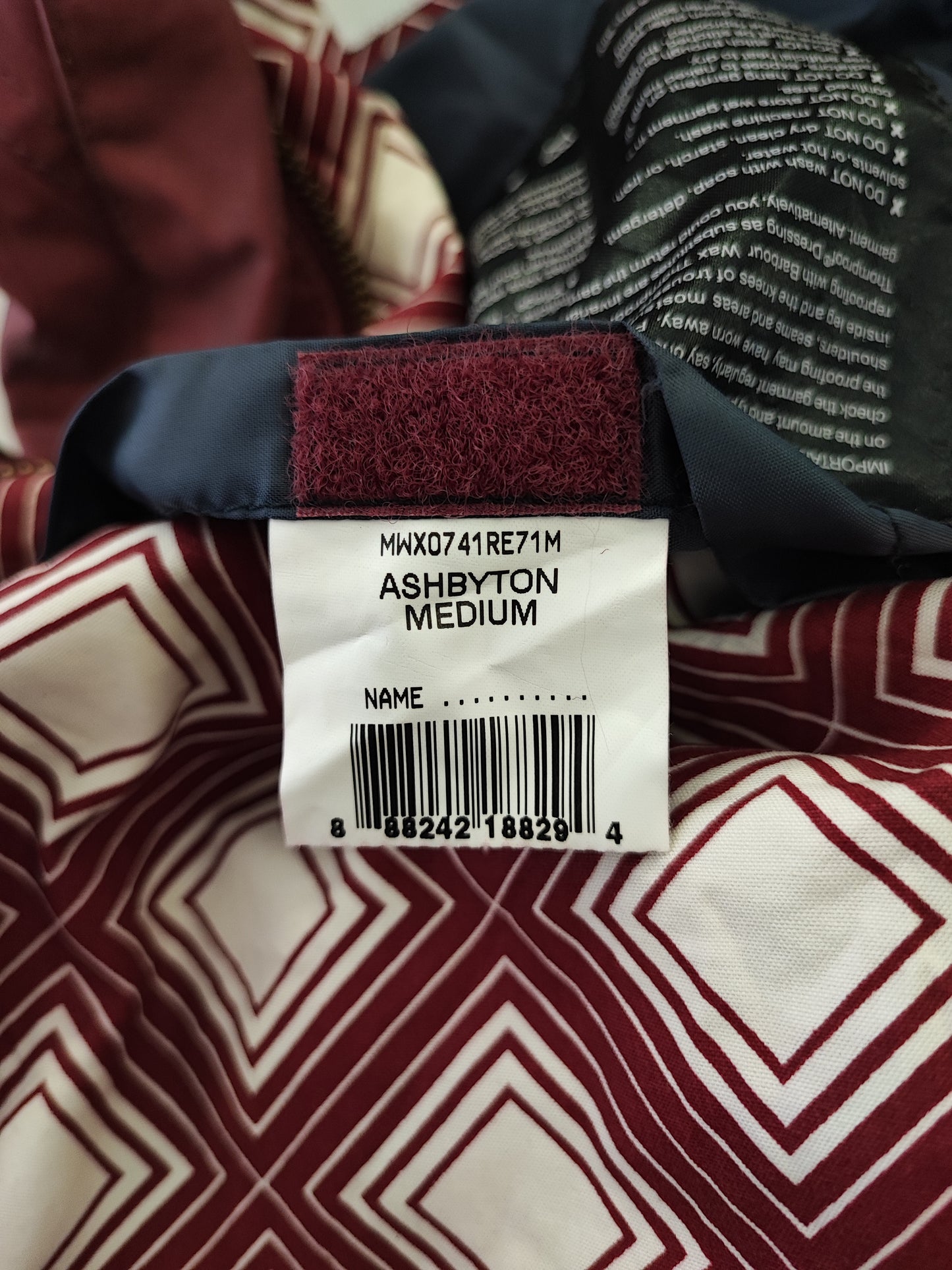 Giacca Barbour uomo cerato Ashby John Lewis rosa scuro Medium - Man Red Ashbyton wax Jacket size M