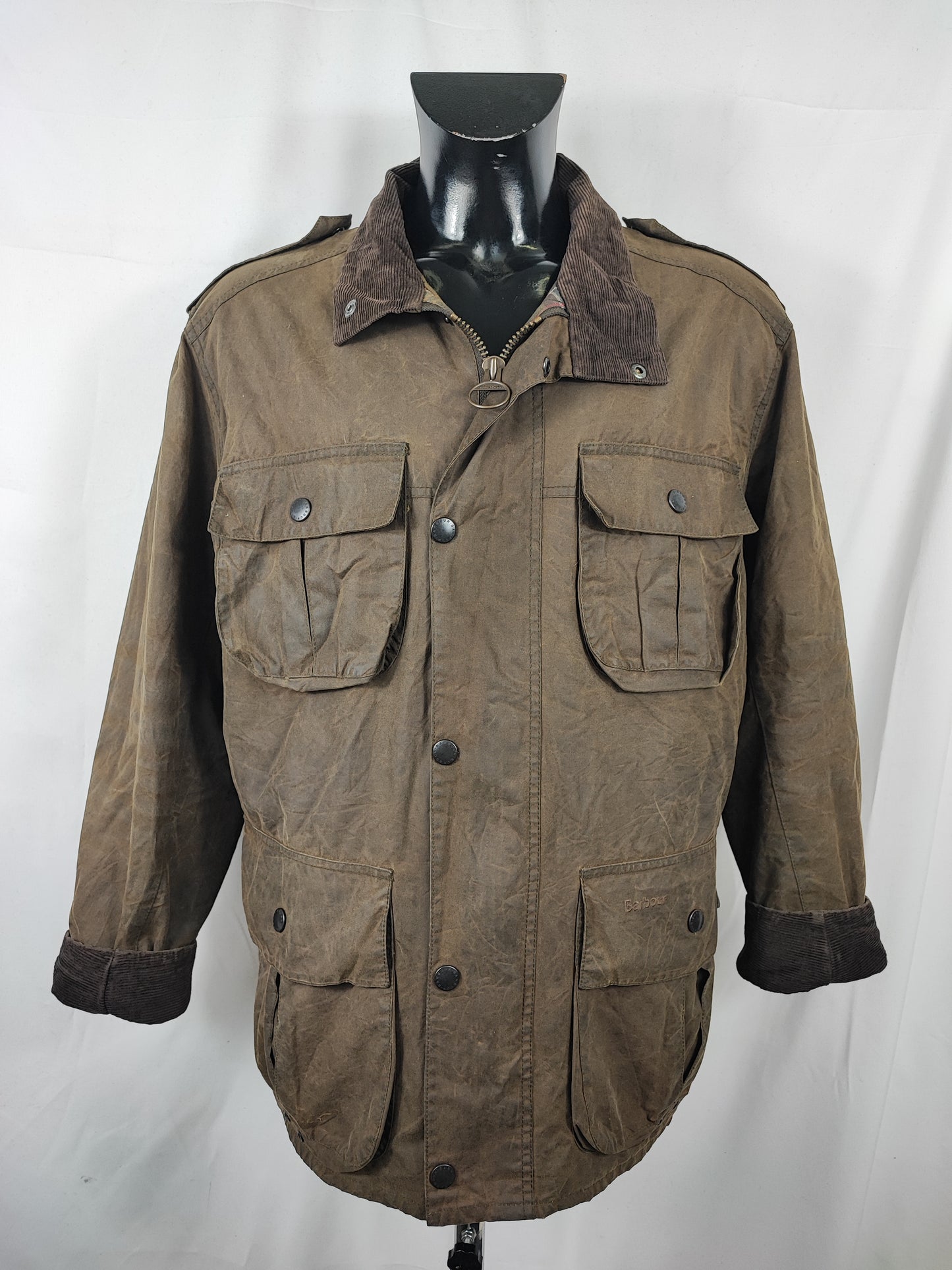 Giacca Barbour verde Uomo Trooper cerata Large Man Olive Waxed jacket size L