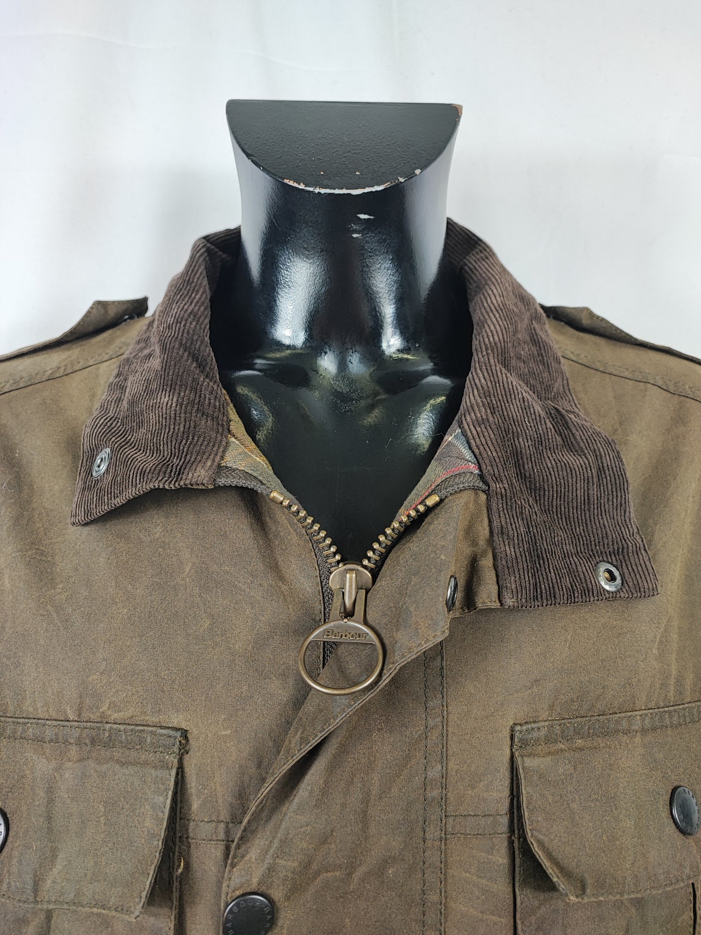 Giacca Barbour verde Uomo Trooper cerata Large Man Olive Waxed jacket size L