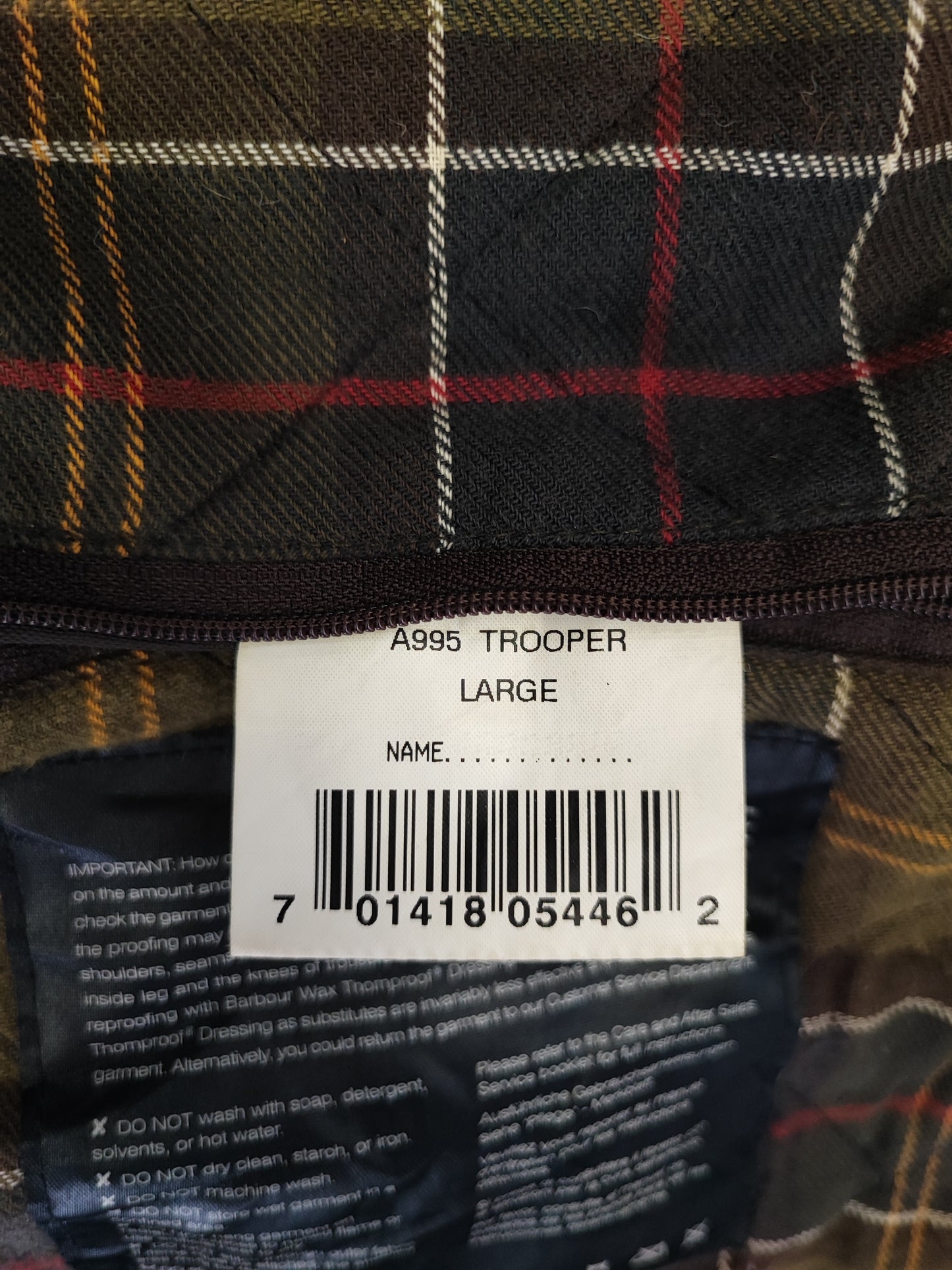 Giacca Barbour verde Uomo Trooper cerata Large Man Olive Waxed jacket size L