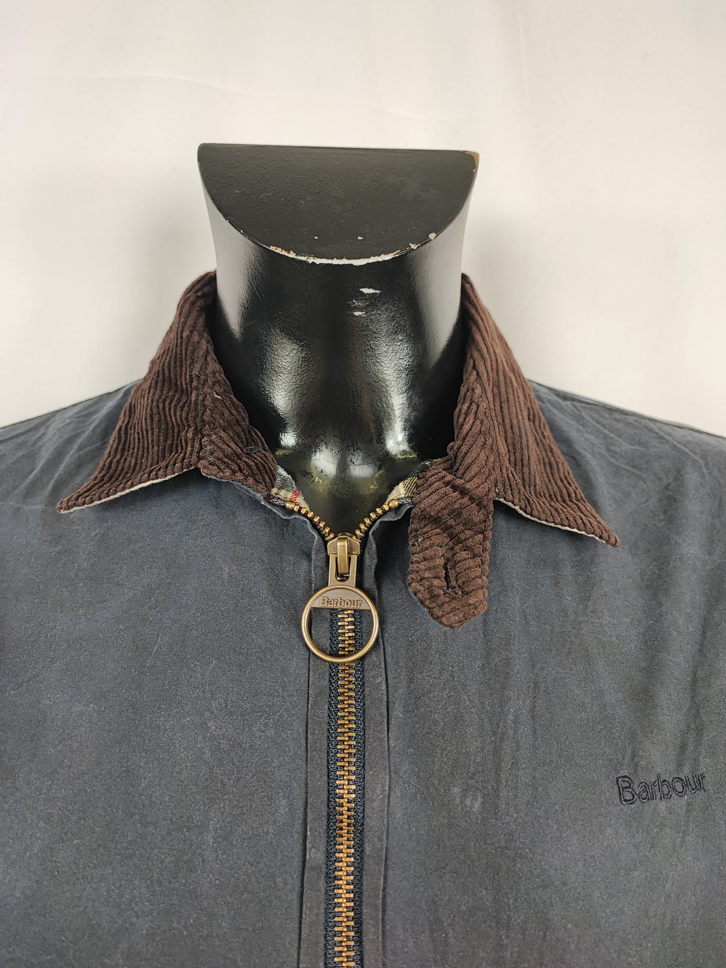 Giacca Barbour da uomo blu cerato Medium-Man Navy Short Wax jacket size M