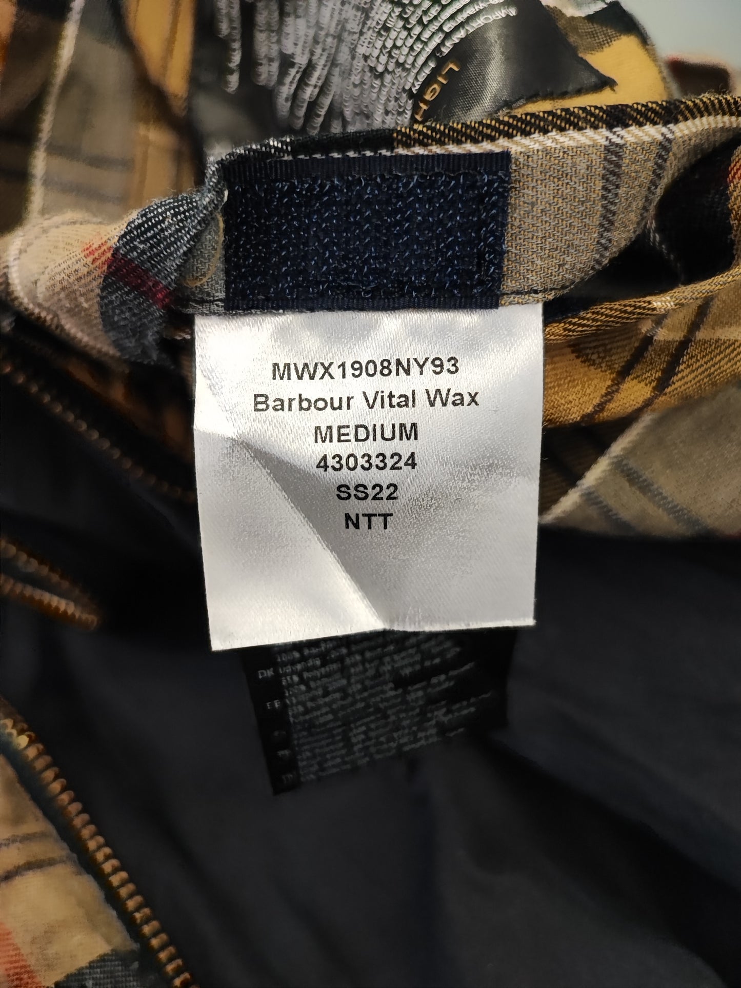 Giacca Barbour da uomo blu cerato Medium-Man Navy Short Wax jacket size M