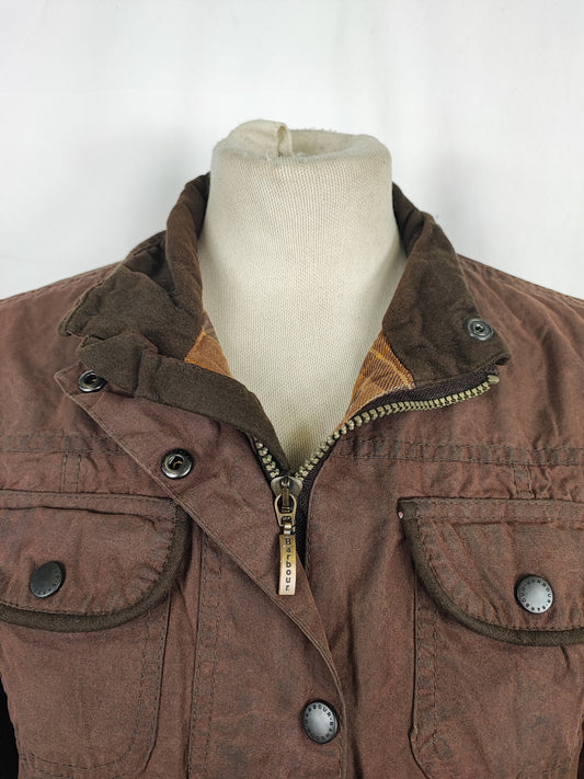 Barbour Giacca corta marrone donna Utility Medium 42 Lady Brown Utility wax Jacket uk12