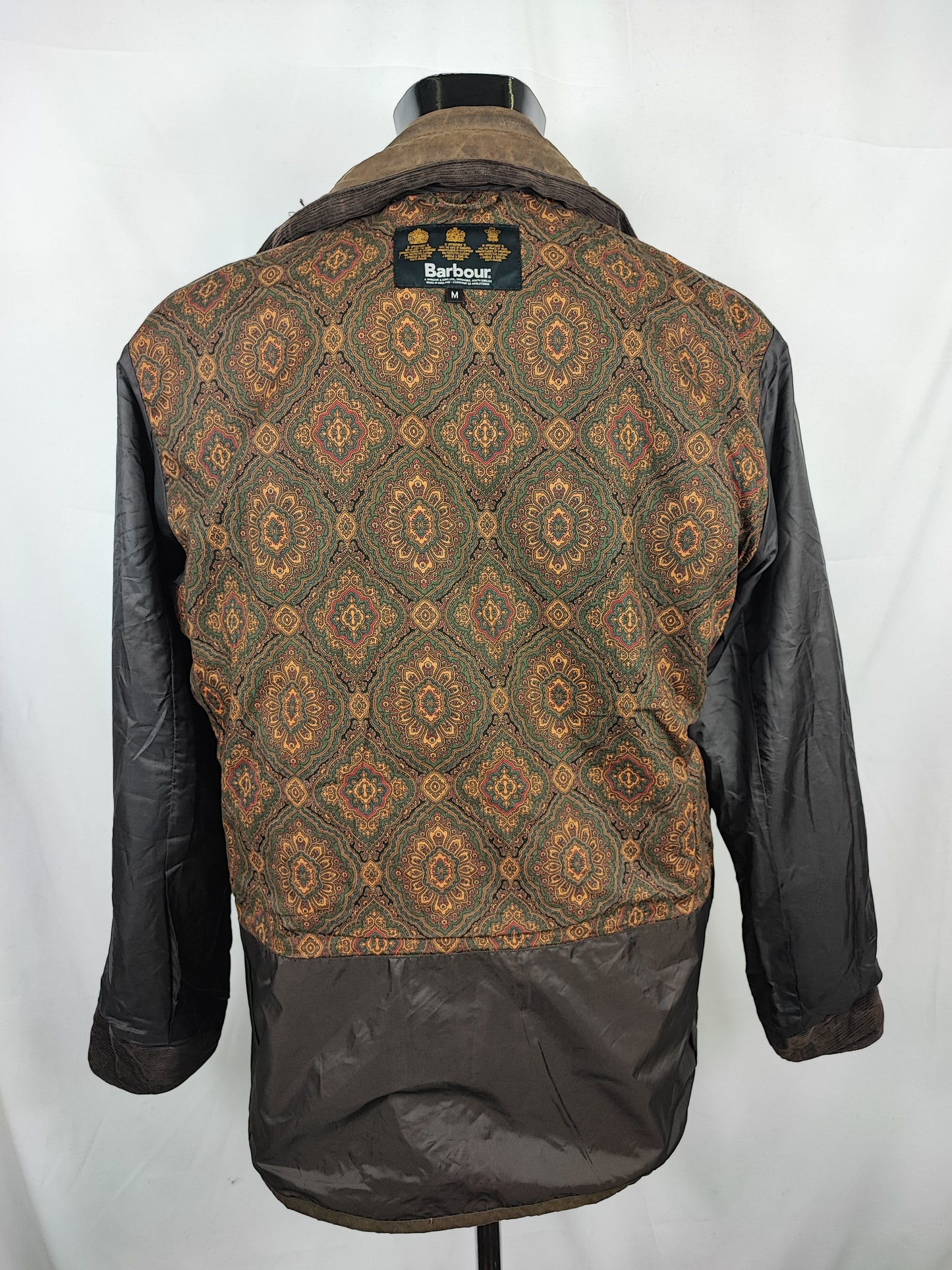 RARA Barbour Giacca Sapper uomo verde con stampa Paisley Medium- Man Olive Paisley Sapper Jacket Size M