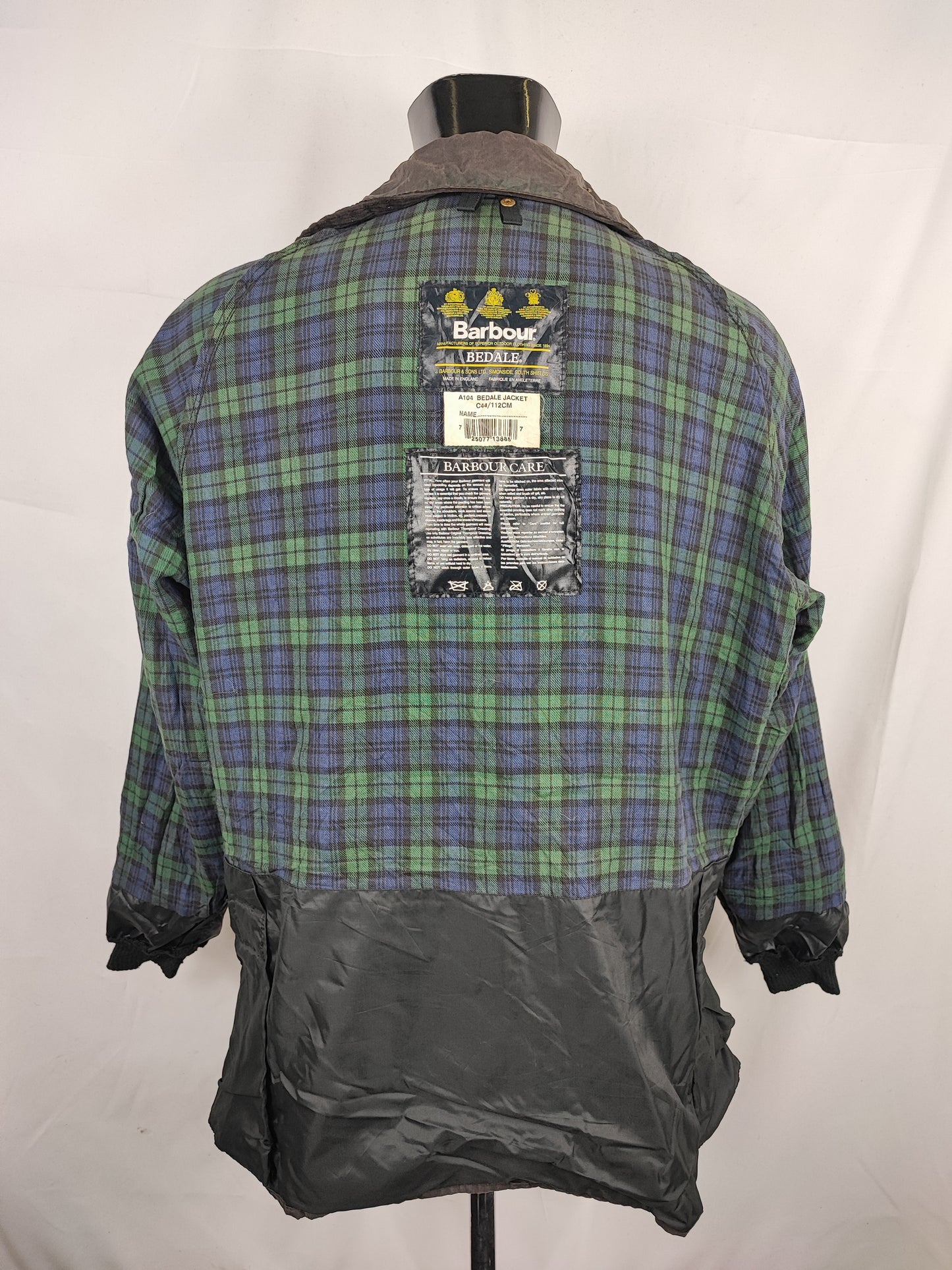 Barbour Bedale Uomo Vintage Nero C44/112 cm Man Bedale waxed Black jacket Size Large
