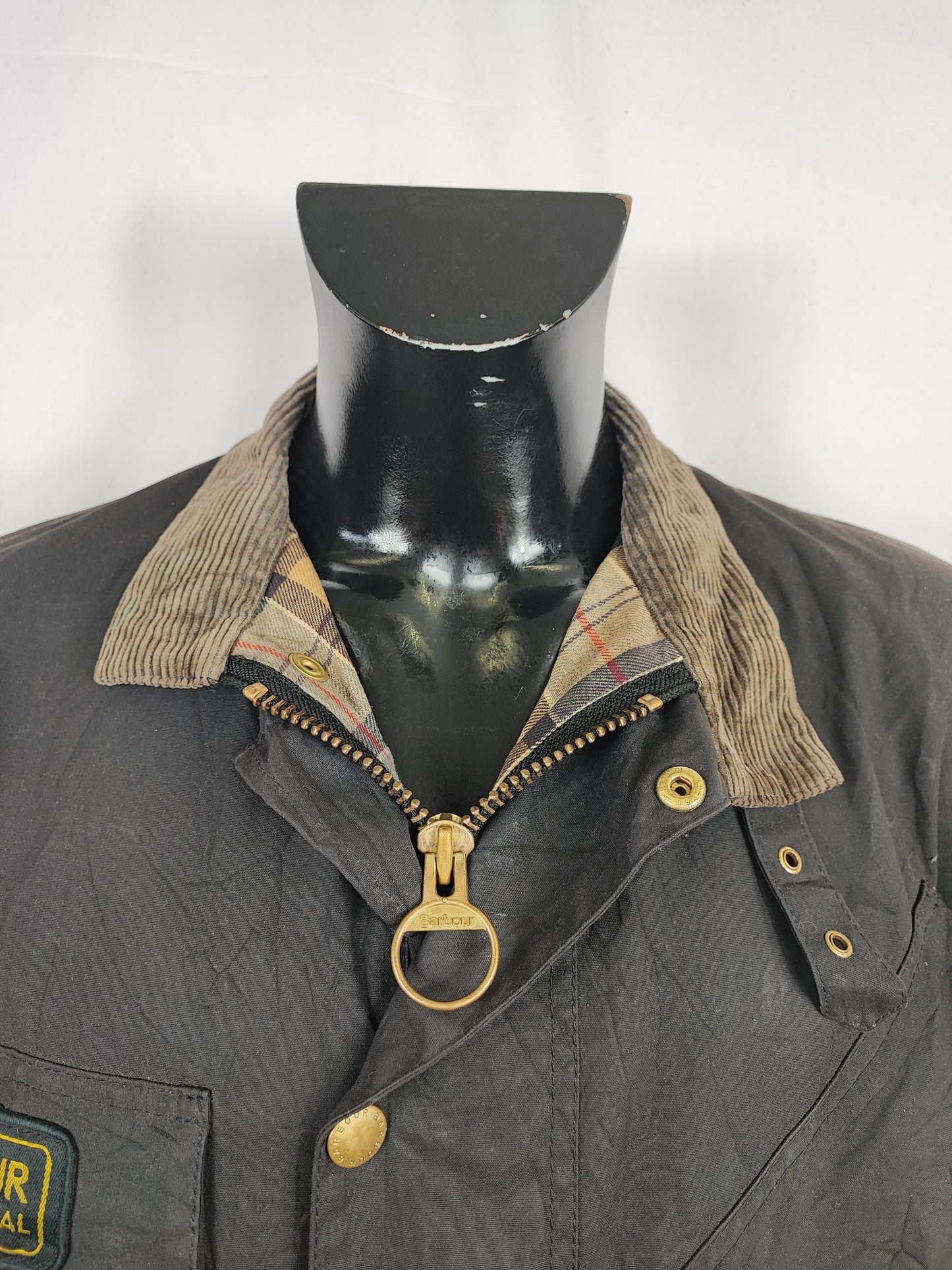 Barbour International nero uomo Large C42/107cm - Black Wax International Jacket C42 Size L