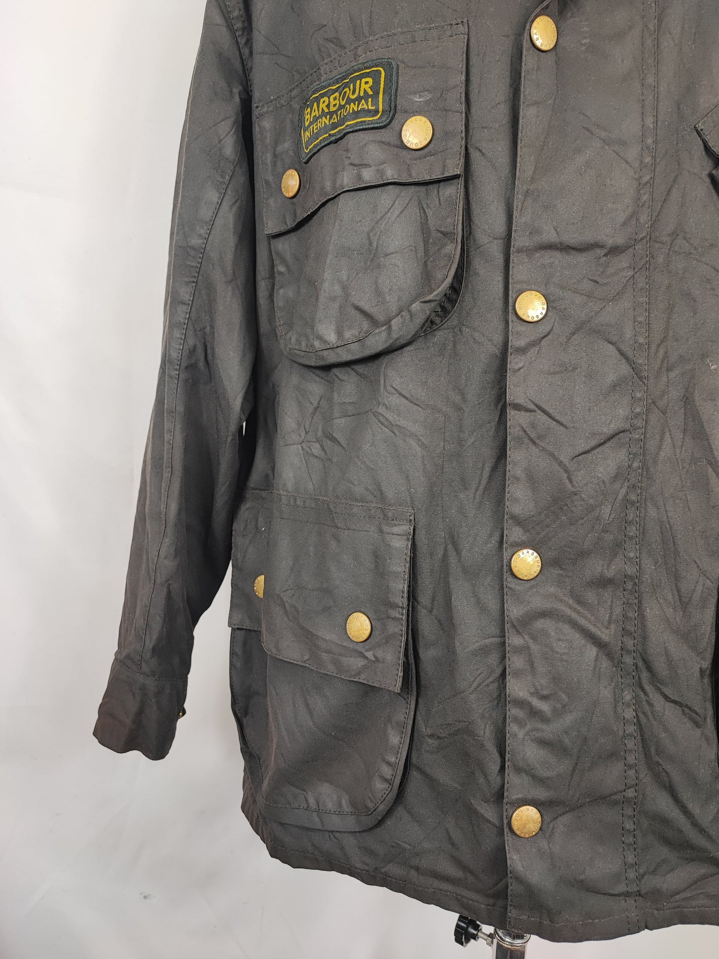 Barbour International nero uomo Large C42/107cm - Black Wax International Jacket C42 Size L