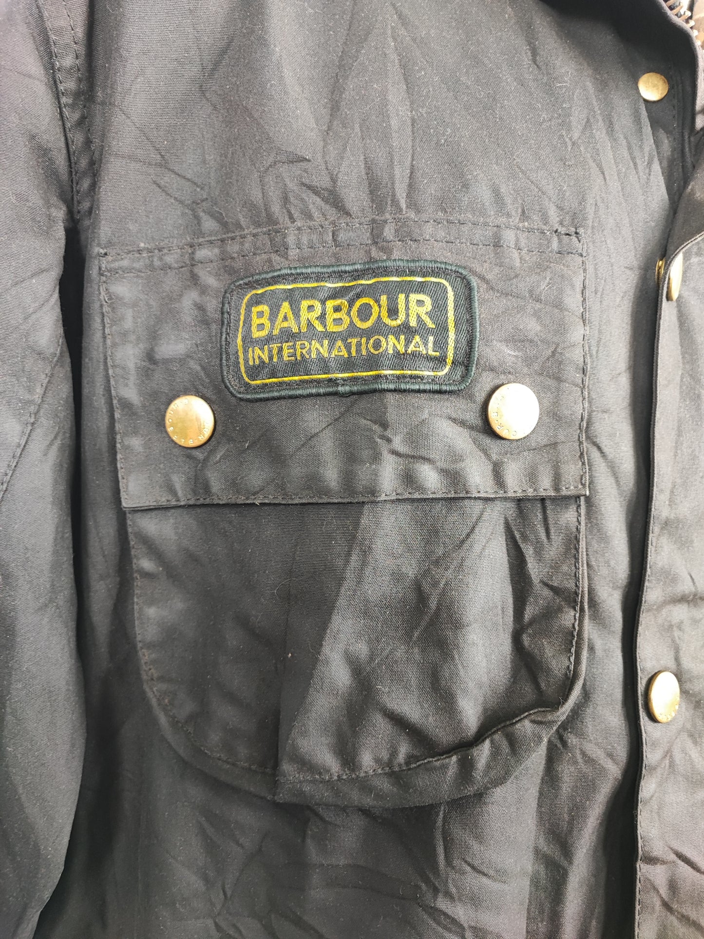 Barbour International nero uomo Large C42/107cm - Black Wax International Jacket C42 Size L
