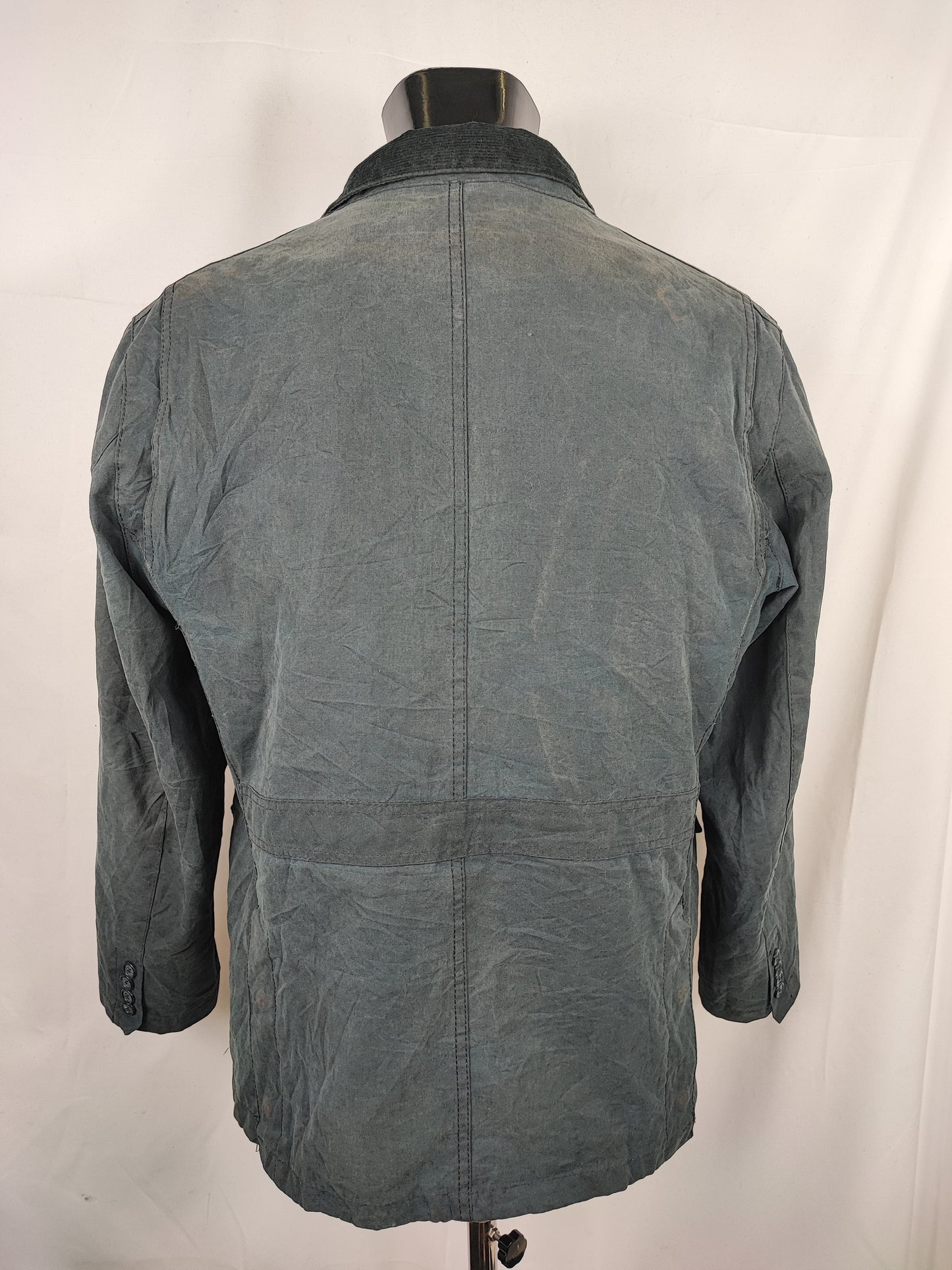 Giacca Barbour Uomo blu cerato Lutz Large- Navy waxed cotton Jacket Size Large