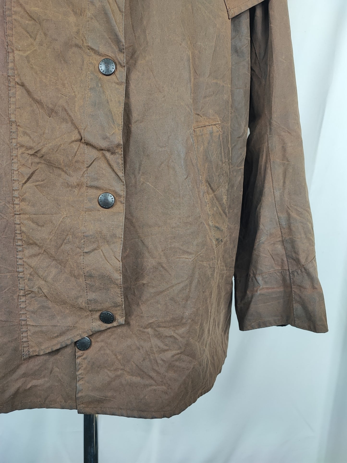 RARO Barbour Backhouse marrone C42/107 cm Riding Brown Wax Jacket Size Large