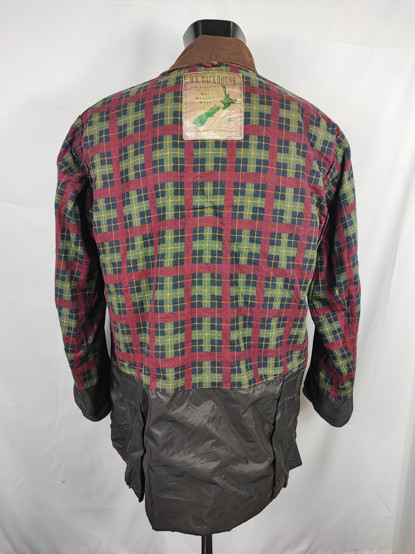 RARO Barbour Backhouse marrone C42/107 cm Riding Brown Wax Jacket Size Large