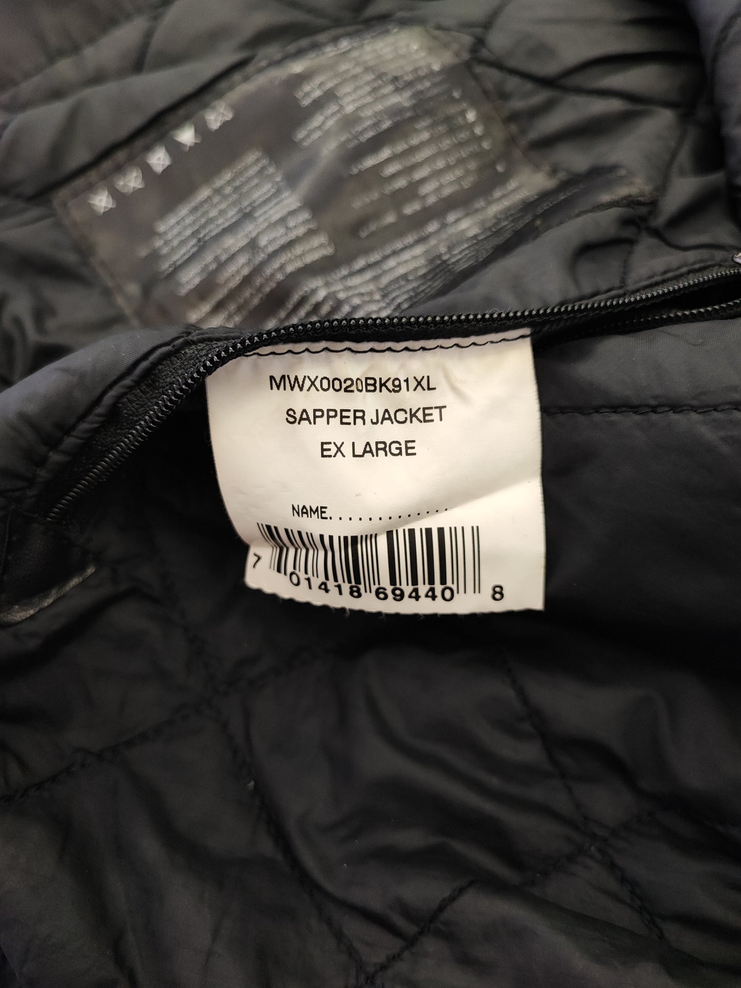 Barbour Giacca uomo nera Xlarge Sapper Jacket - Man Black Waxed Sapper Jacket Size XL