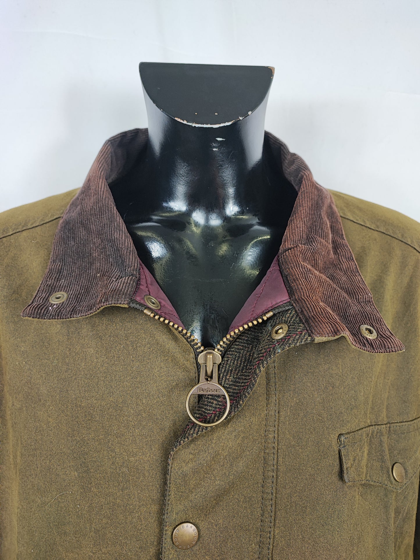 Barbour Giacca uomo Verde Taglia 3xl Man Olive Waxed Cole Jacket Size 3XLarge