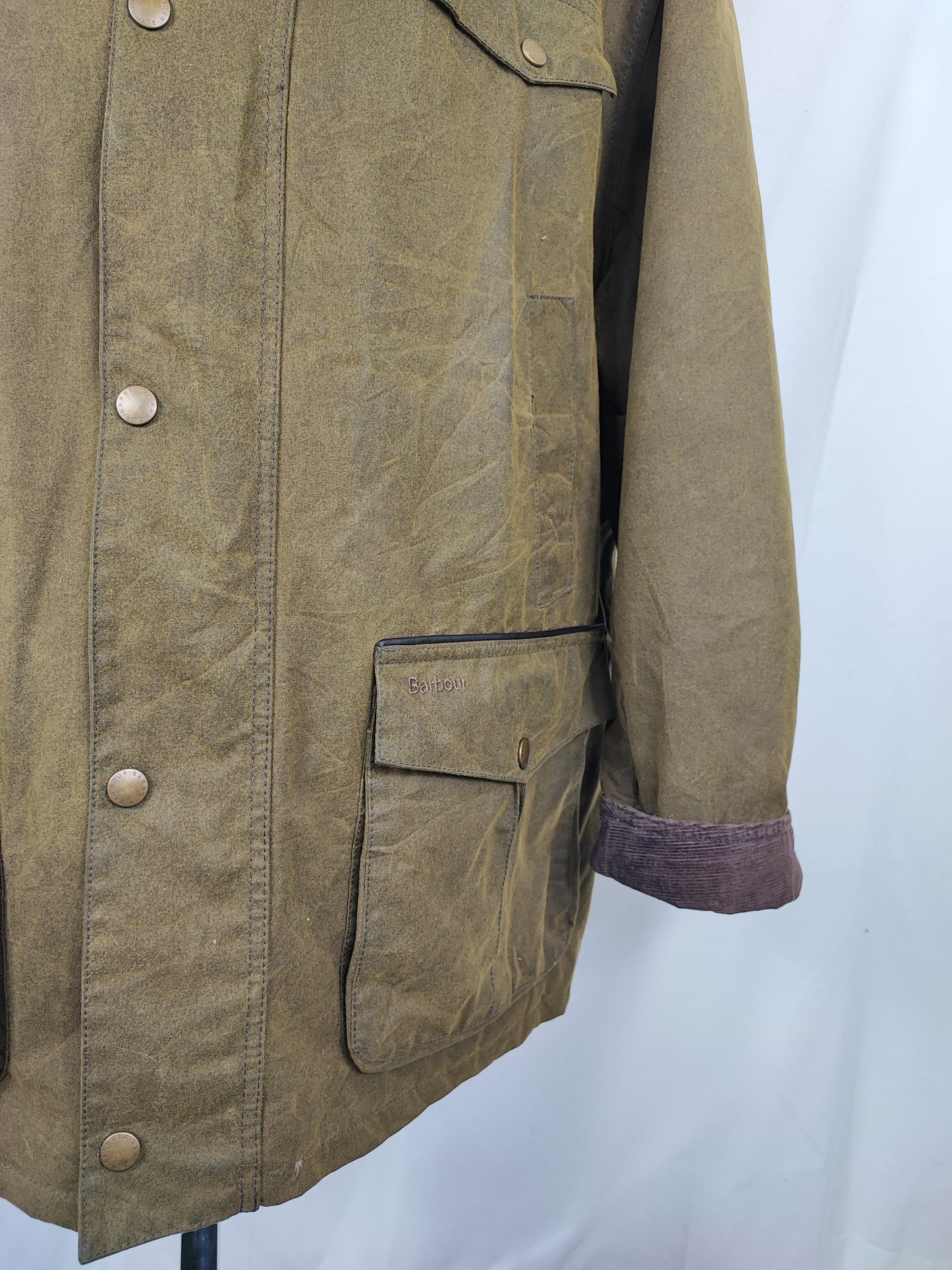 Barbour Giacca uomo Verde Taglia 3xl Man Olive Waxed Cole Jacket Size 3XLarge