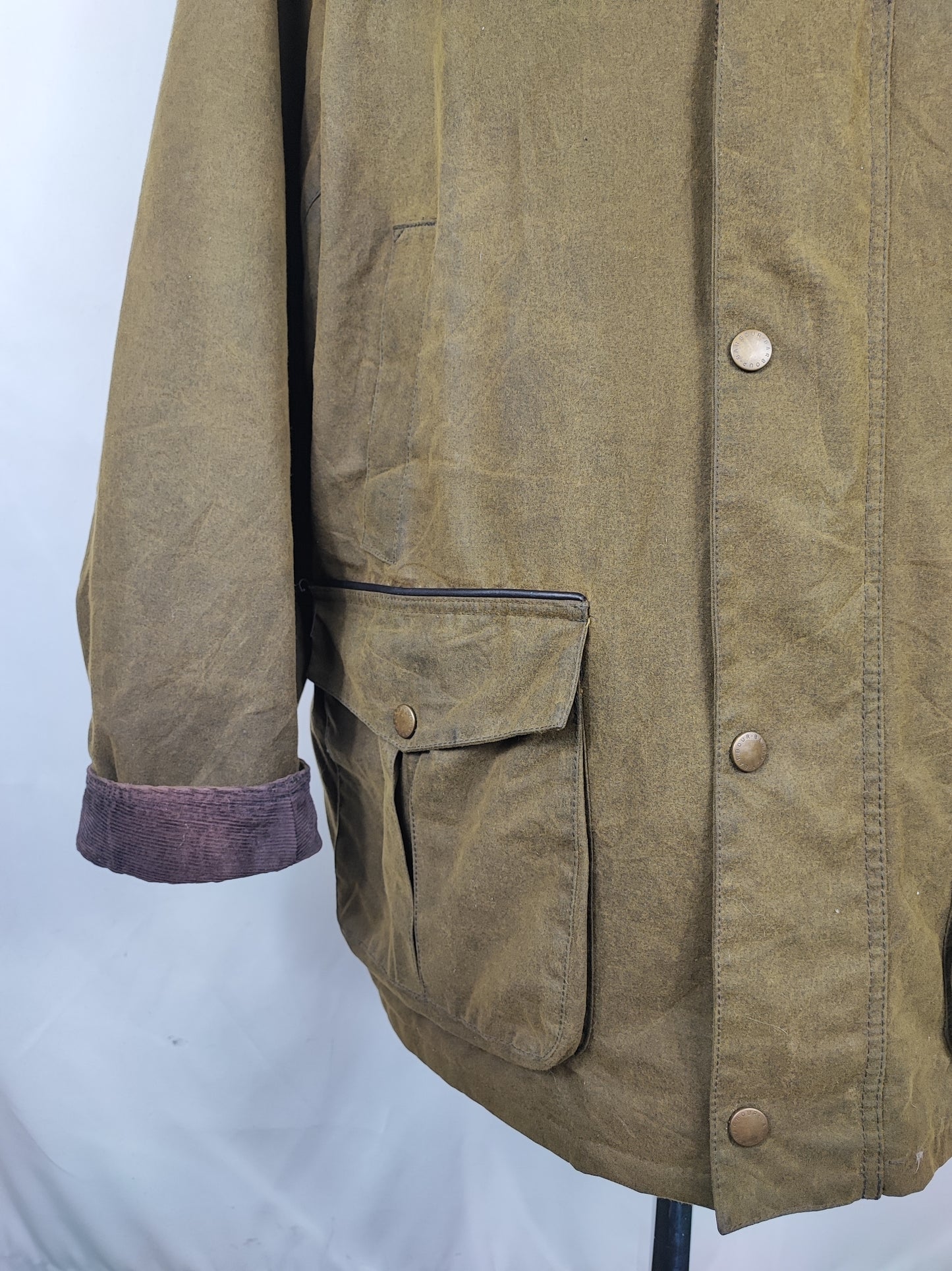 Barbour Giacca uomo Verde Taglia 3xl Man Olive Waxed Cole Jacket Size 3XLarge