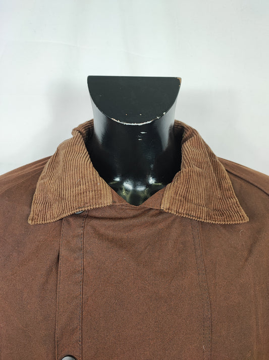 RARO Barbour Backhouse Marrone C42/107cm Riding short Brown Wax Jacket Size Large