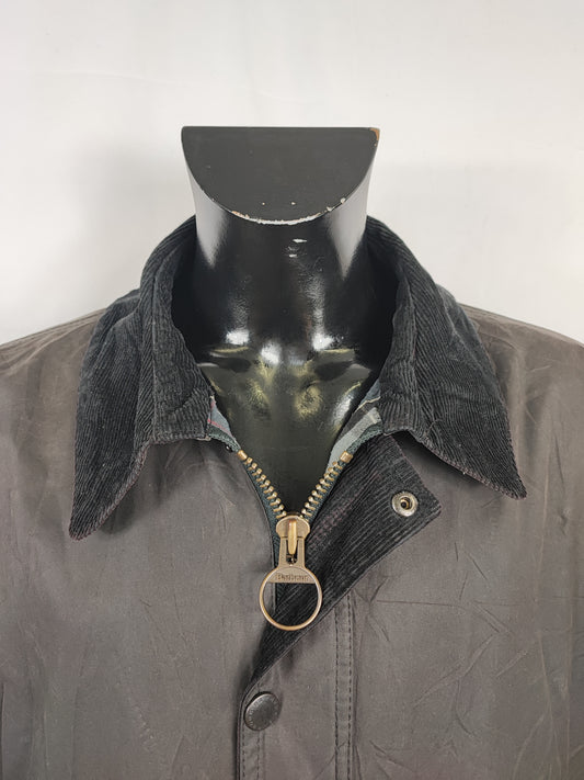 Giacca Barbour Fontainbleau nera C48/122 cm - Man Black waxed Fontainbleau jacket size XL