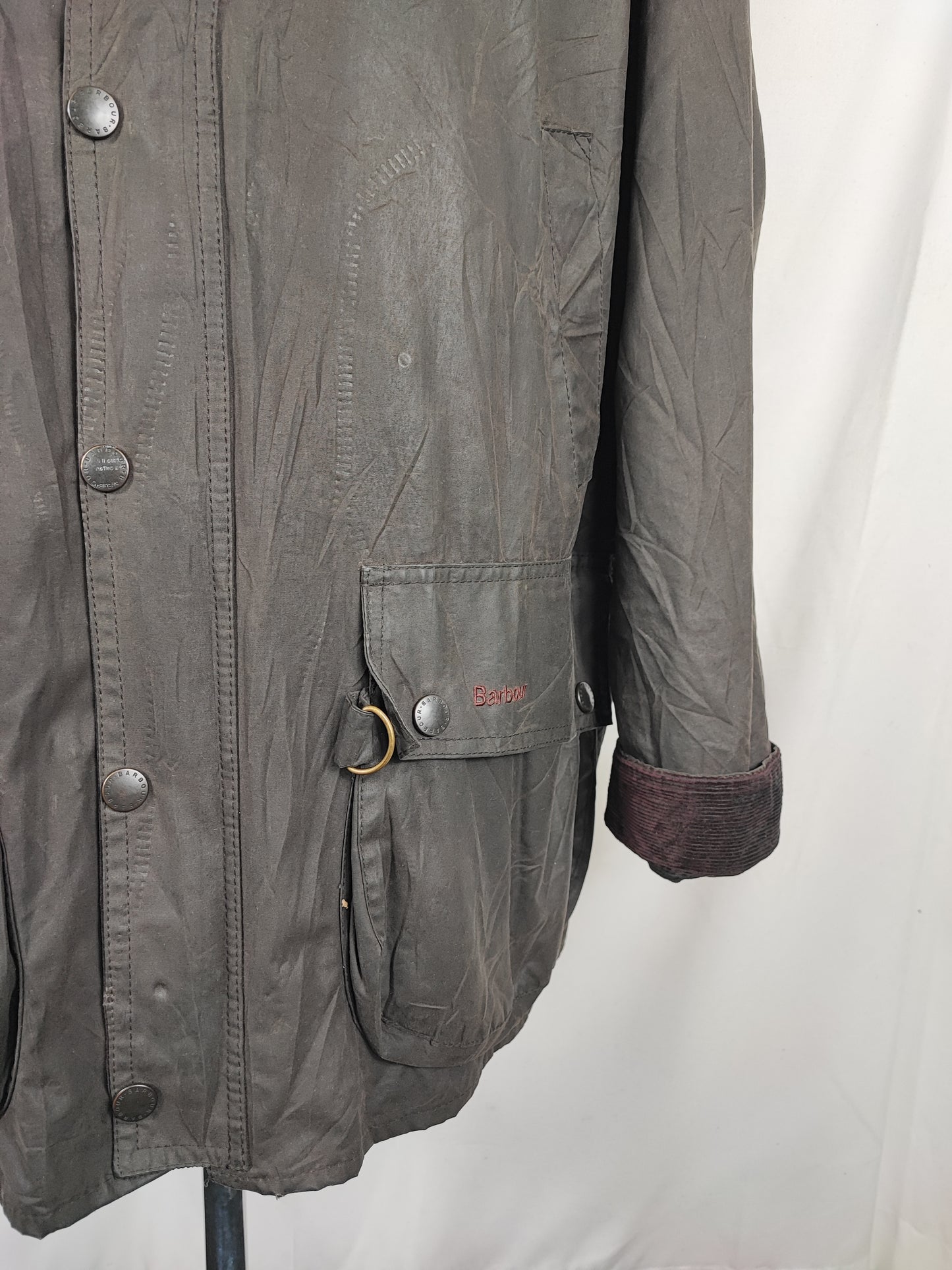 Giacca Barbour Fontainbleau nera C48/122 cm - Man Black waxed Fontainbleau jacket size XL