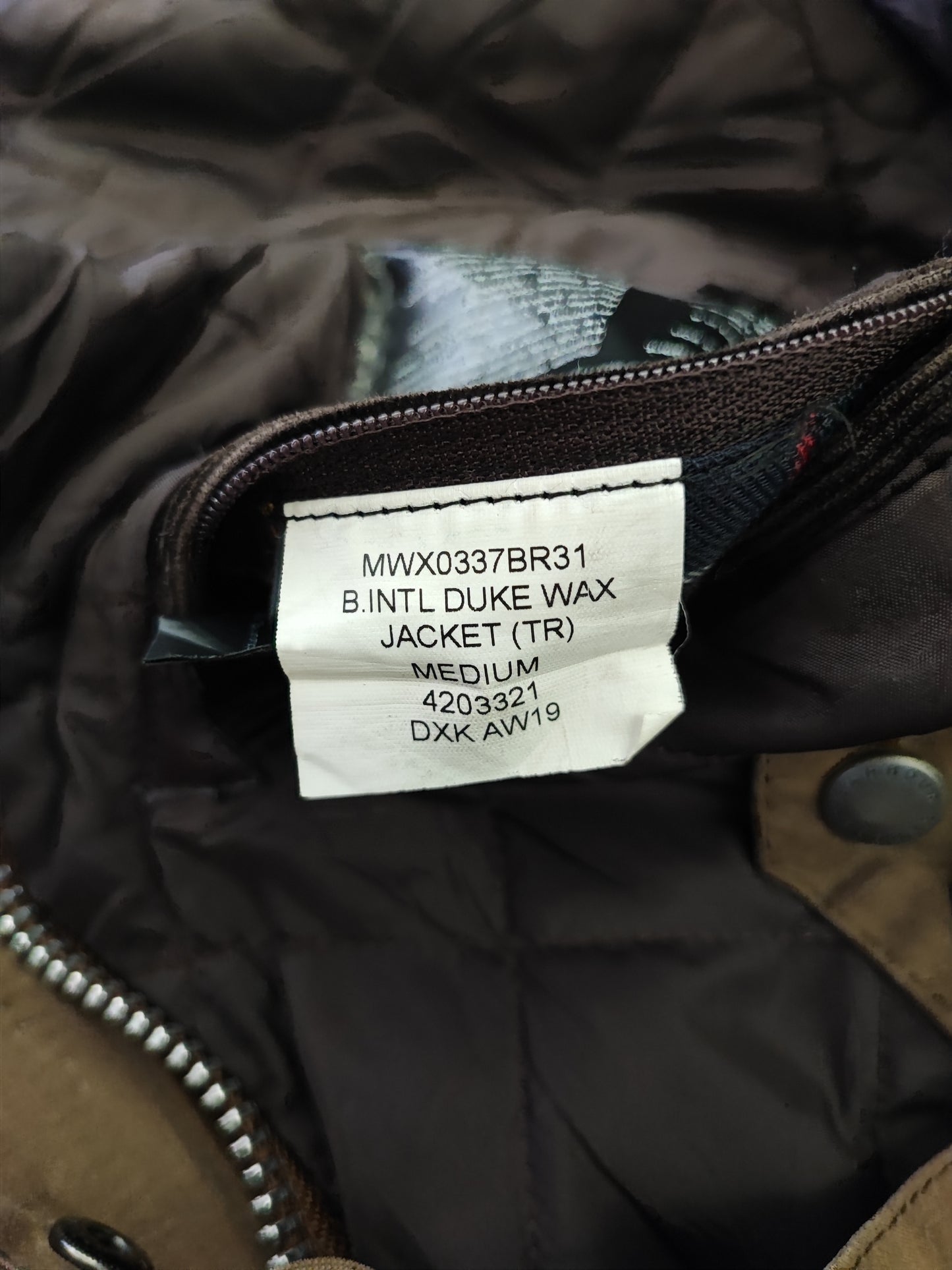 Giacca Barbour International Duke Marrone M - Man Brown Duke wax Jacket Size Medium