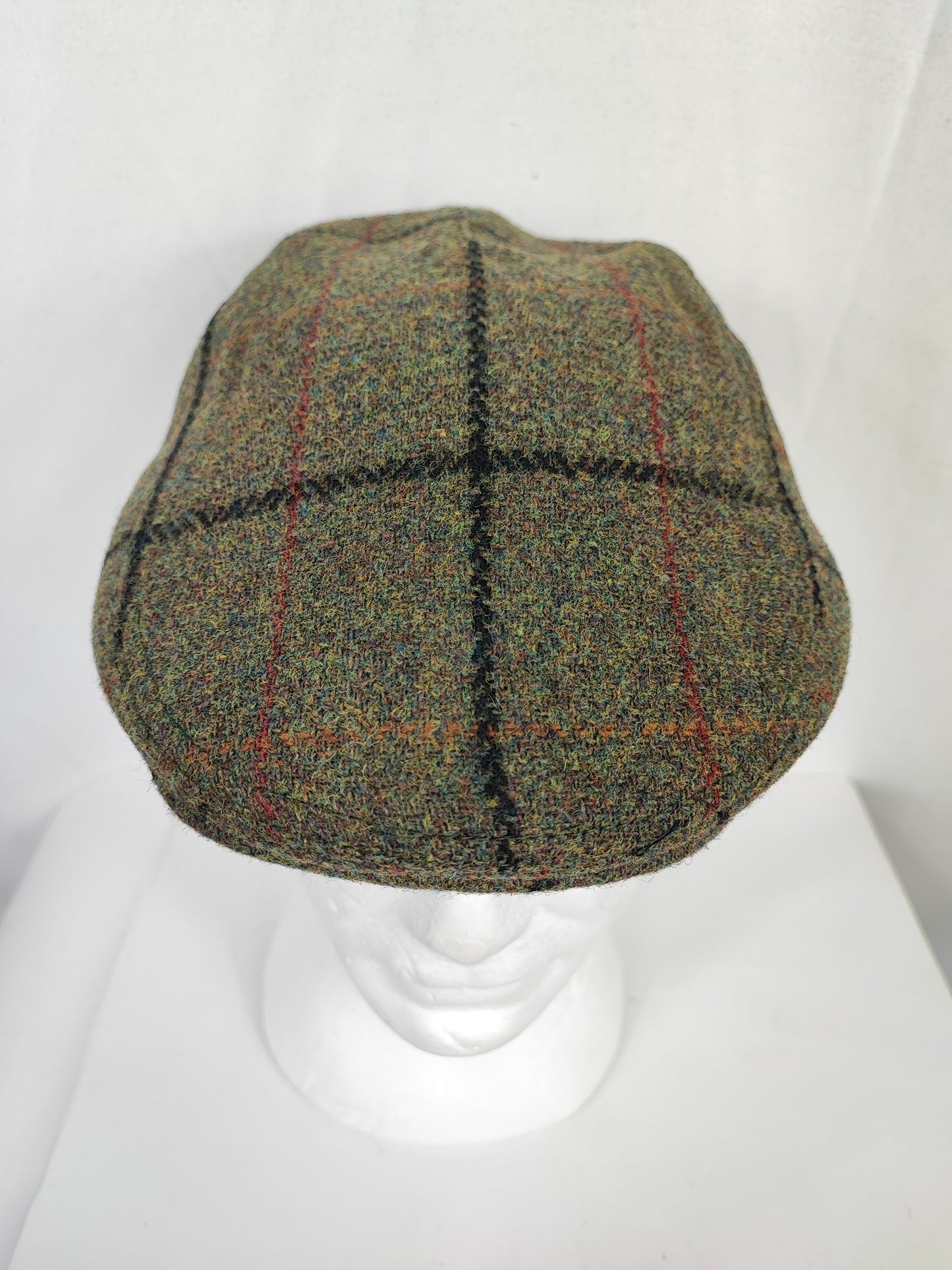 Coppola nuova inglese in lana liscia verde in tweed- Wool Green tweed flat cap