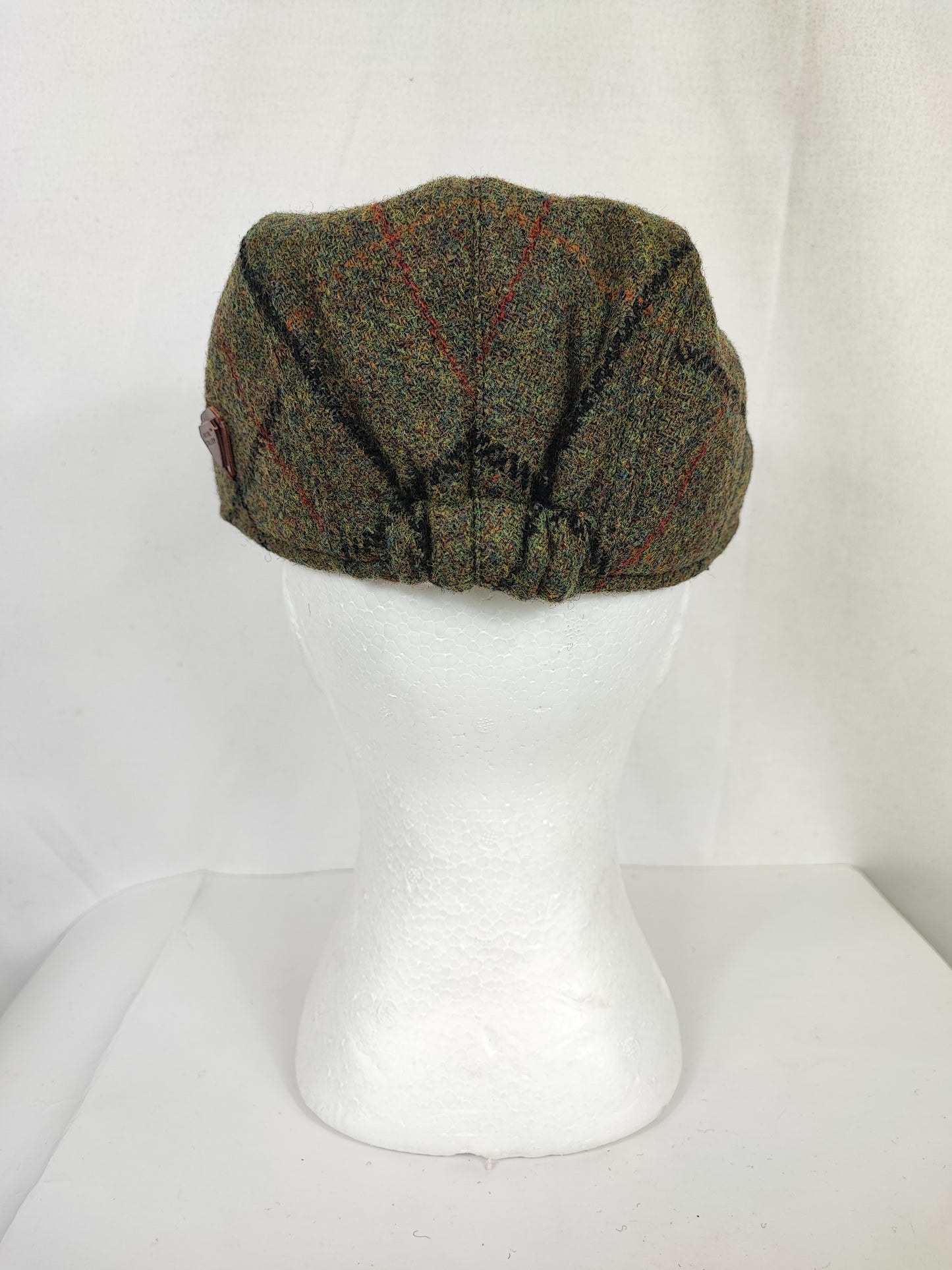 Coppola nuova inglese in lana liscia verde in tweed- Wool Green tweed flat cap