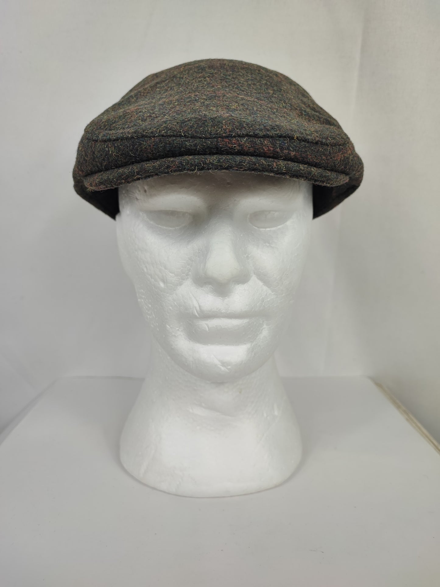 Coppola nuova inglese in lana verde scuro in tweed - New English Green Wool Flat cap One size