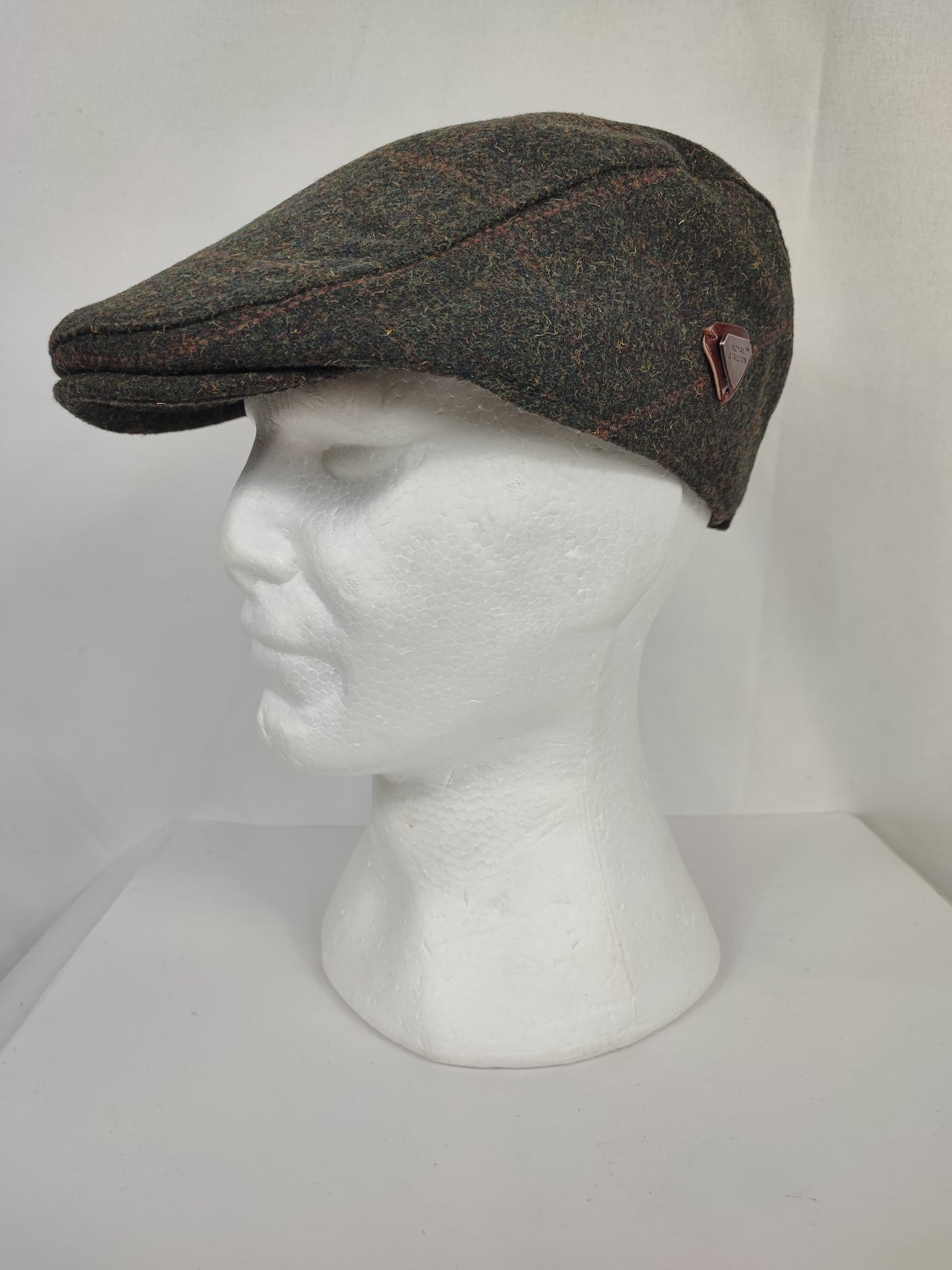 Coppola nuova inglese in lana verde scuro in tweed - New English Green Wool Flat cap One size
