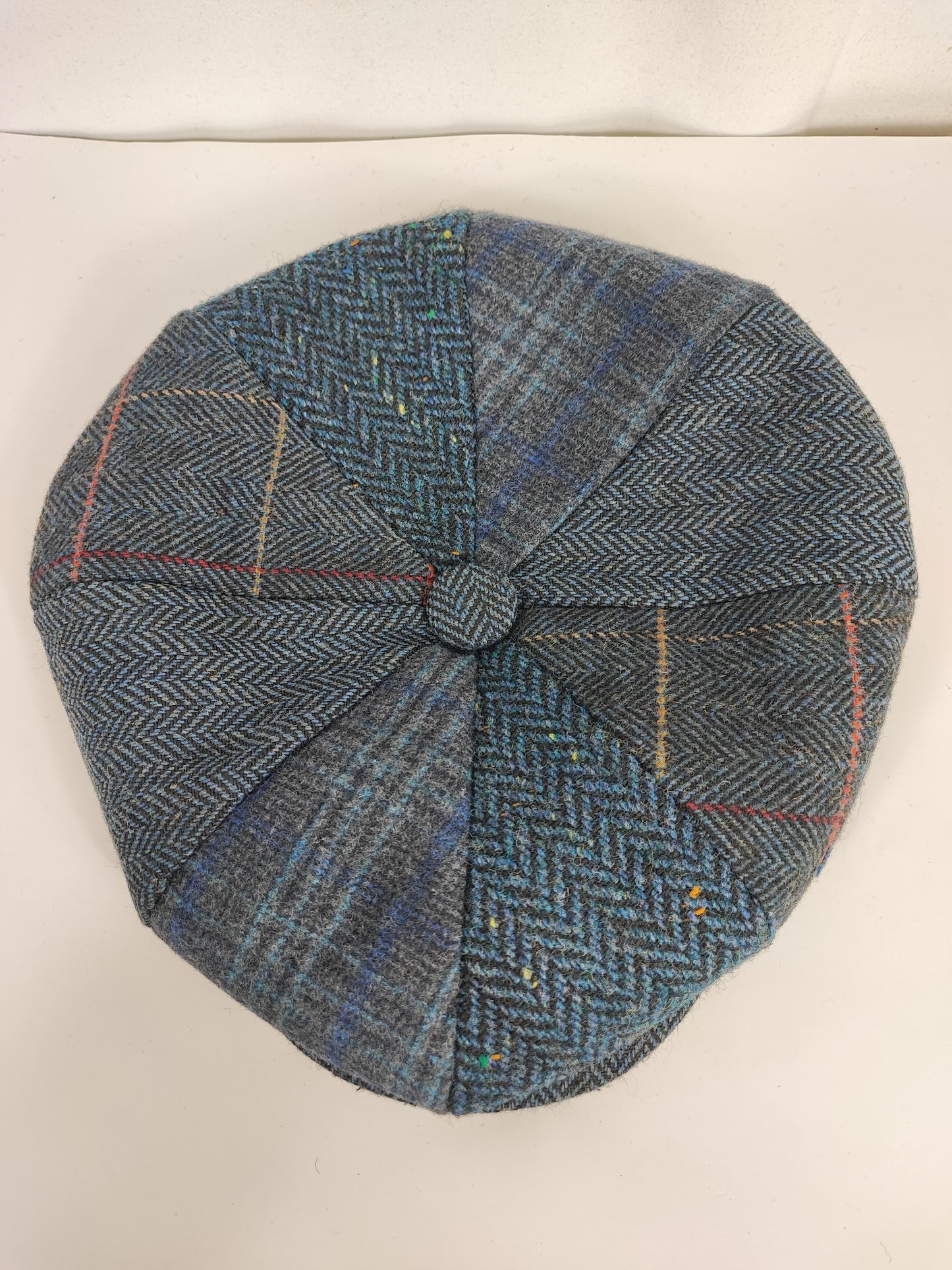 Coppola nuova inglese in lana a otto spicchi con patch di colore blu - Eight panel wool navy cap