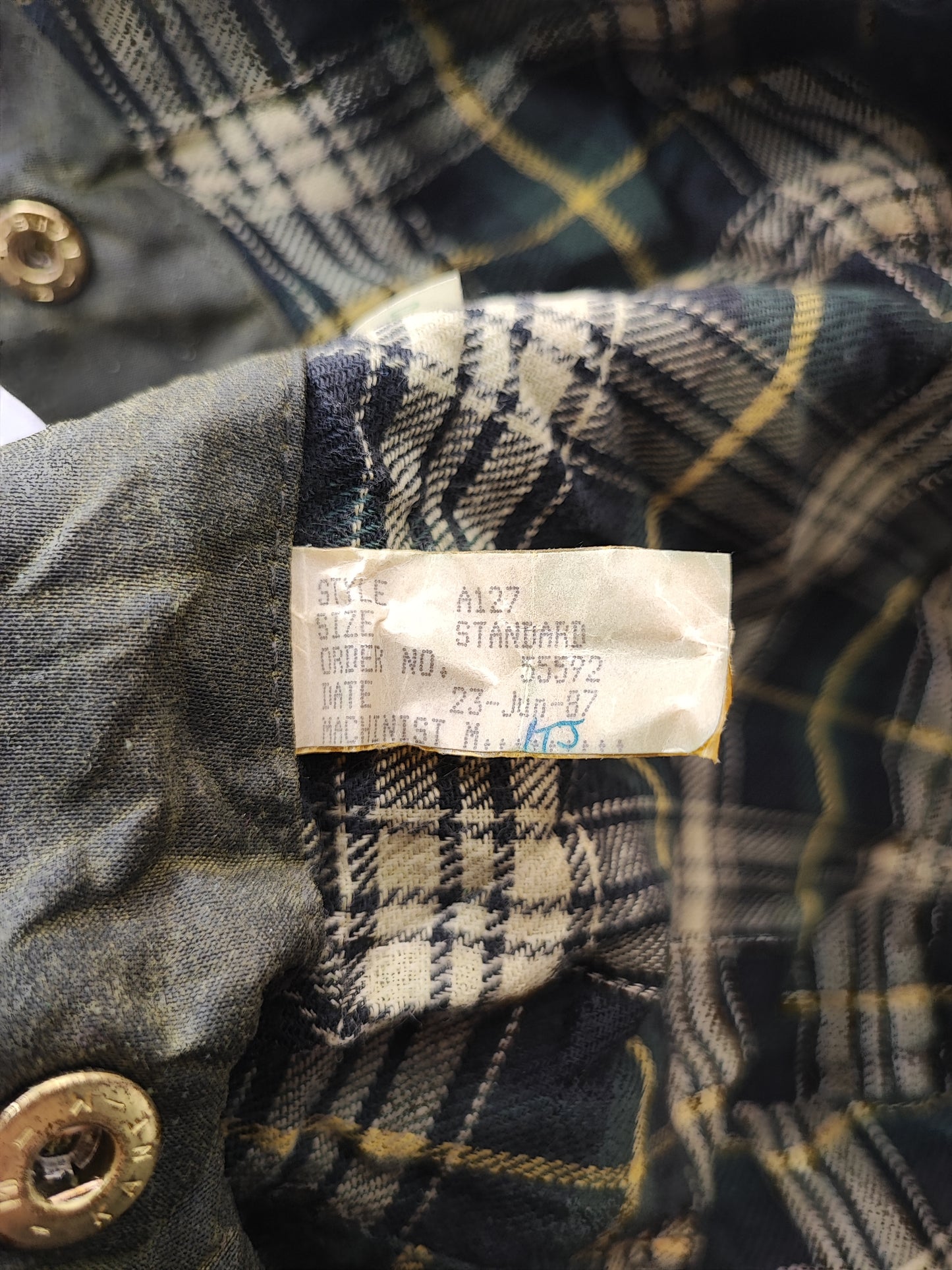 Cappuccio Barbour verde vintage - Vintage Green Barbour Hood