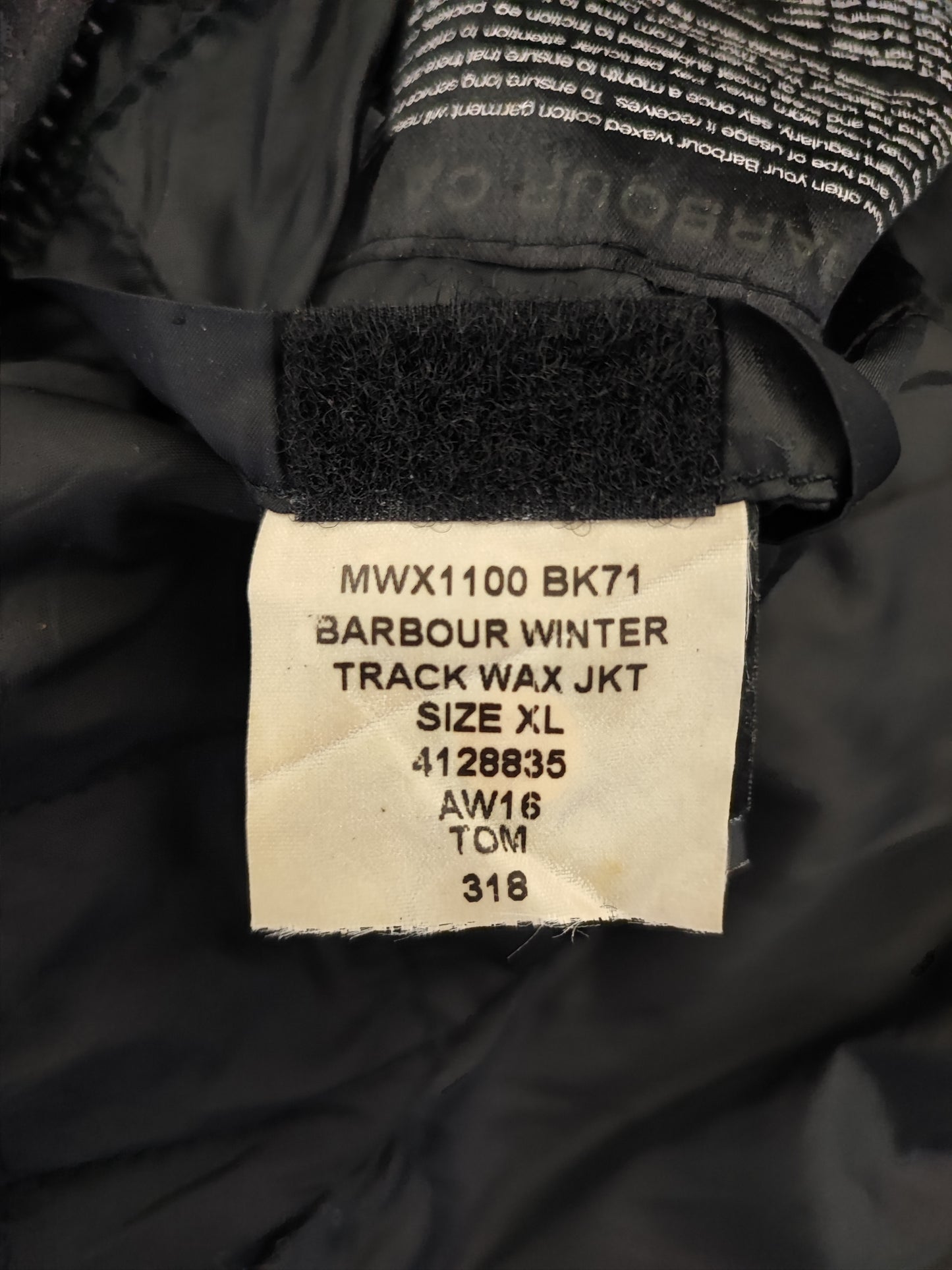 Giacca Barbour International Nera XL- Man Barbour International Winter Track Jacket size XL