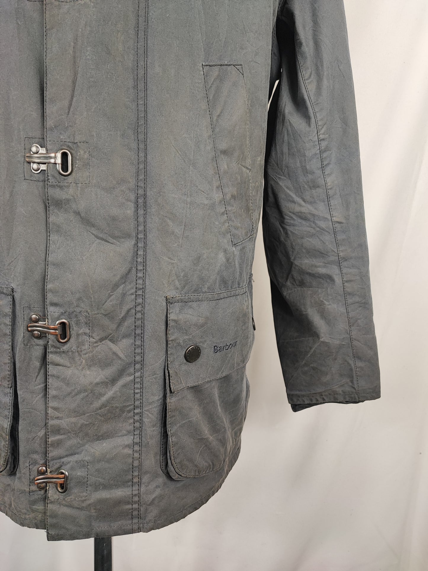 Giacca Barbour da uomo Blu notte Medium-Man Navy Wax Hurst Jacket Size M