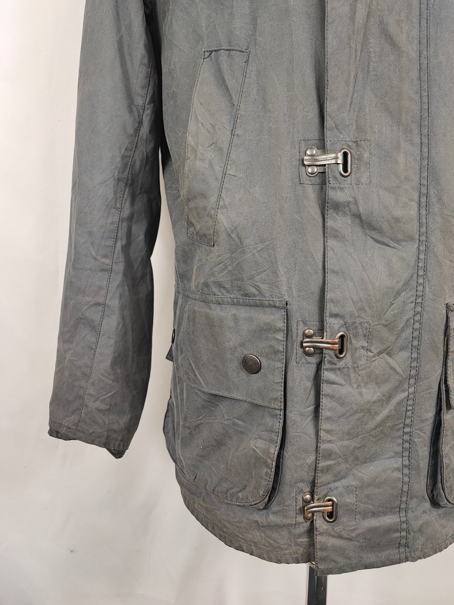 Giacca Barbour da uomo Blu notte Medium-Man Navy Wax Hurst Jacket Size M