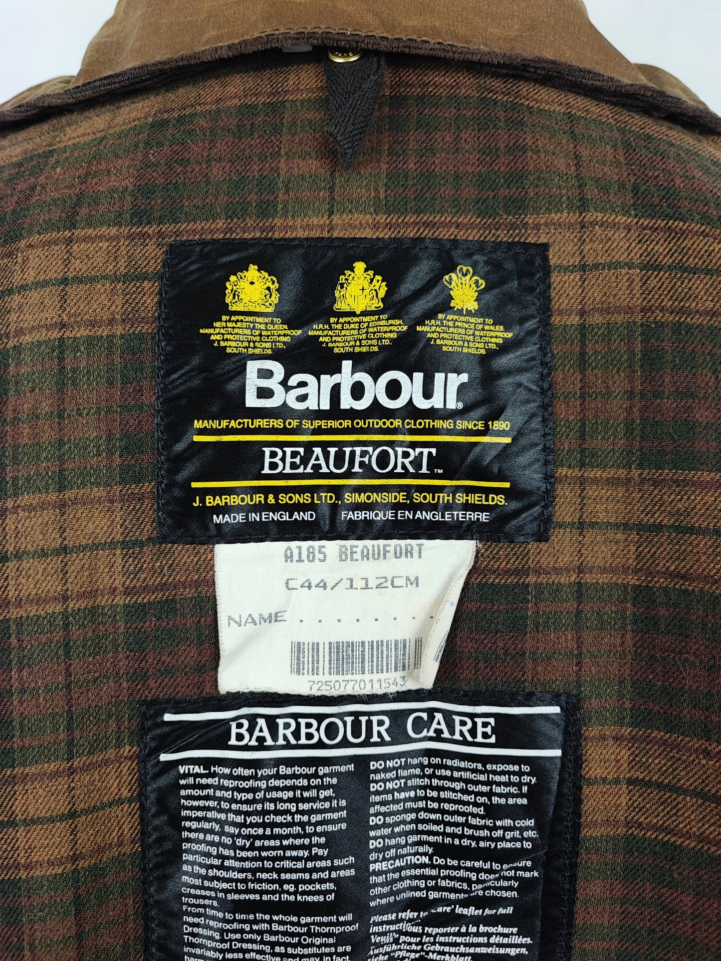 RARO Barbour Giacca Beaufort Beige vintage C44/112 cm Sandstone Beaufort Jacket Large/XL c44