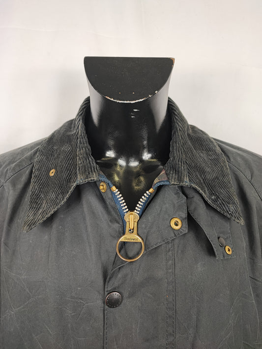 Barbour Giacca Beaufort vintage blu C46/117cm - Navy Beaufort Waxed jacket Size XL