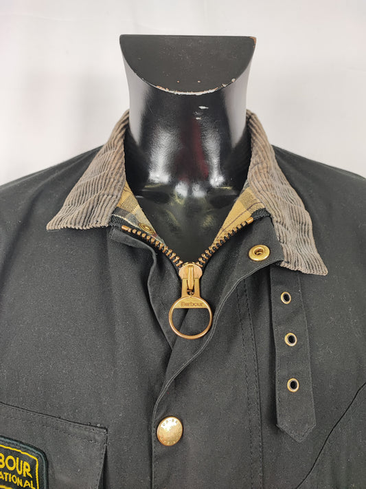Barbour International nero uomo Large C42/107cm - Man Black Wax International Jacket C42 Size L