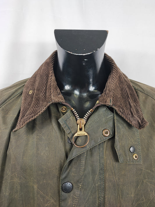 Barbour Gamefair Verde cerato C44/112 cm Man Vintage Green Wax Gamefair Jacket c44 Large/XL